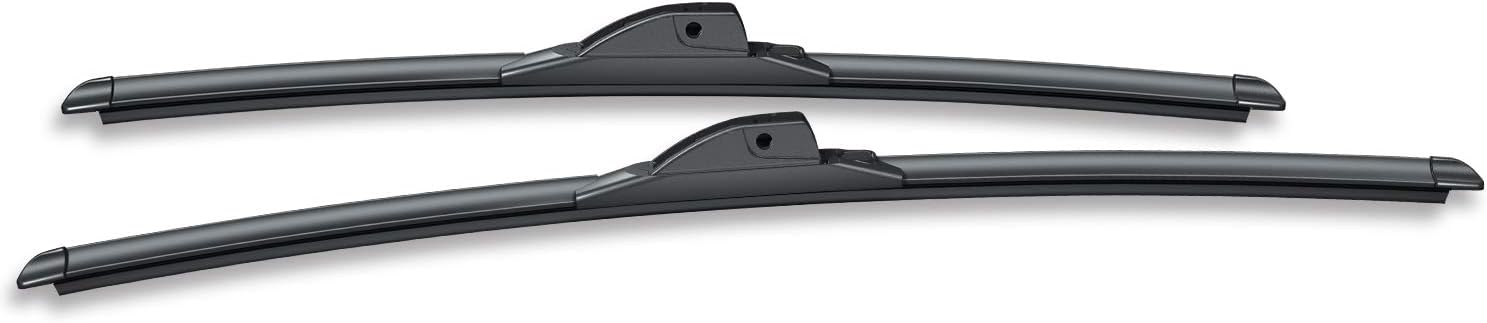 Shows the complete set of windshield wiper blades included in the purchase, demonstrating the product's full contents to the customer.