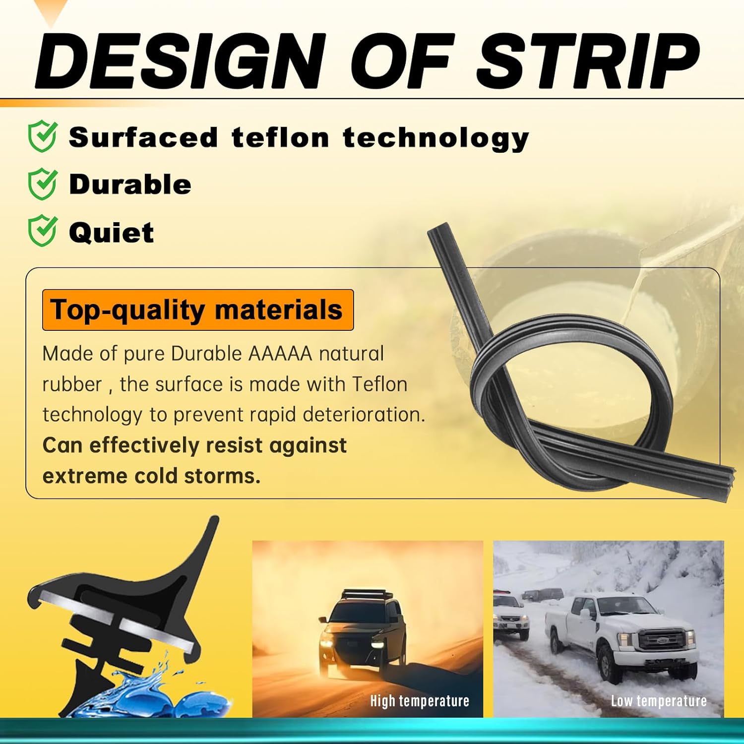 Highlights multiple key features and benefits of the product, emphasizing its high-quality construction and ability to withstand extreme weather conditions.