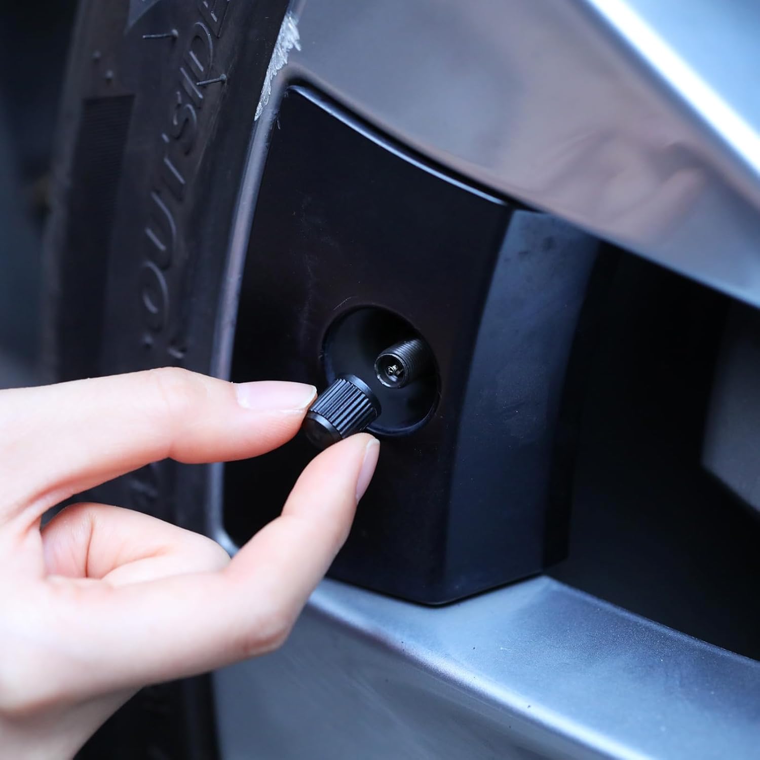 Demonstrates how to access and use the tire pressure monitoring system, showing the ease of checking tire pressure.