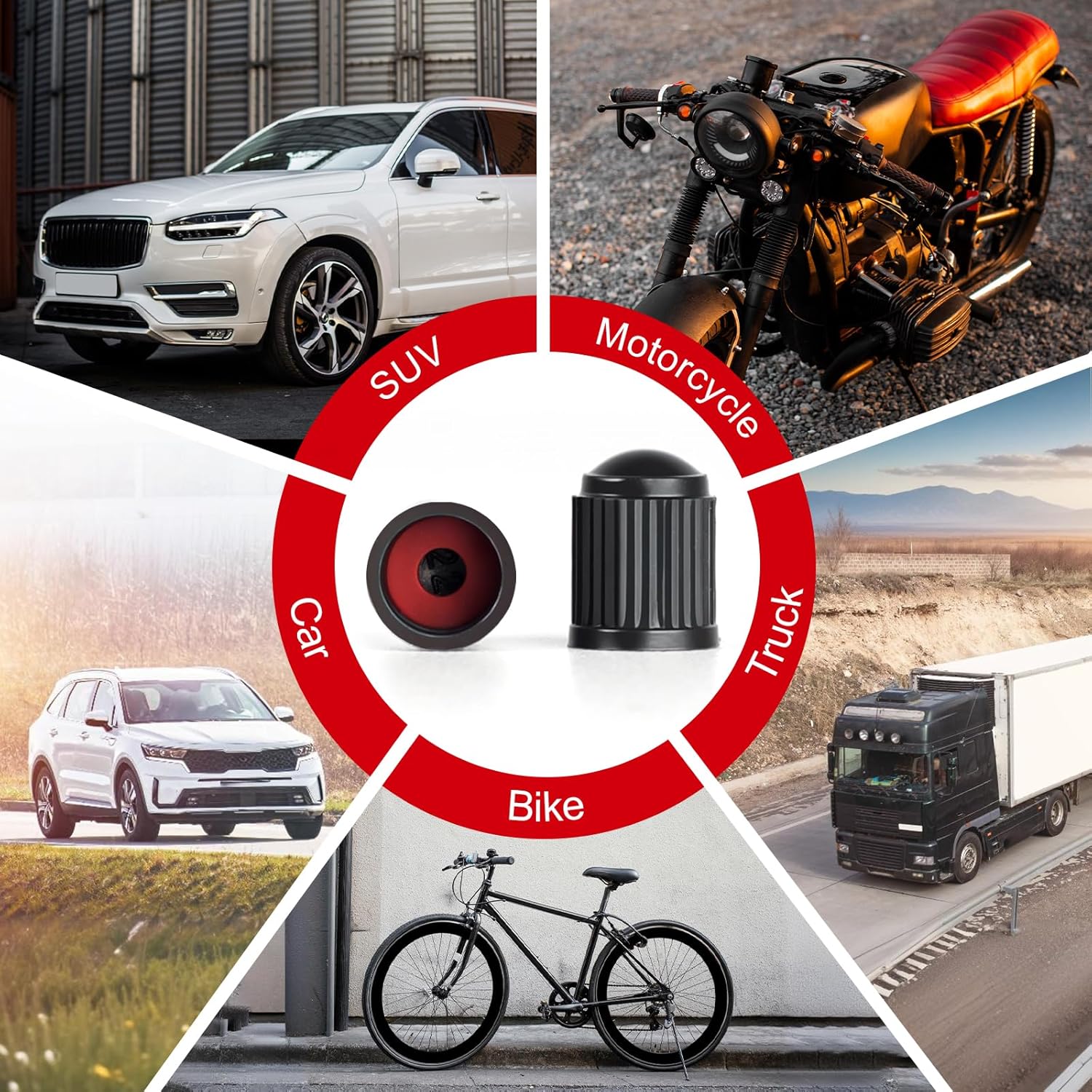 Shows the different types of vehicles the product is compatible with, demonstrating its versatility across various modes of transportation.
