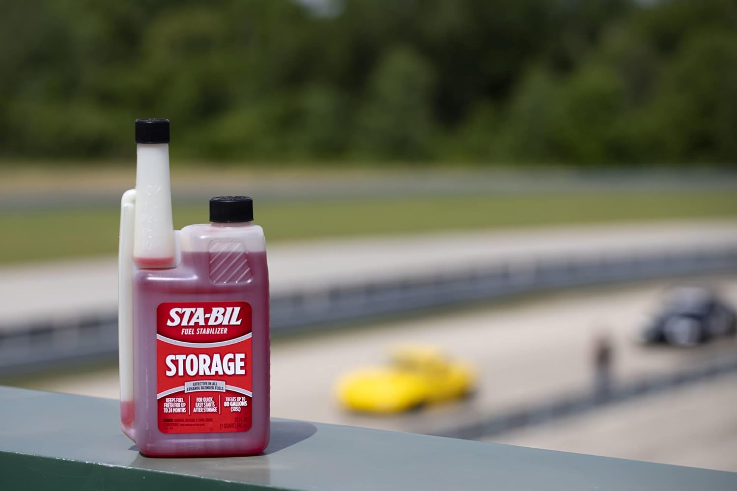 Demonstrates the product's use case for storing fuel in vehicles, particularly for racing or high-performance applications.