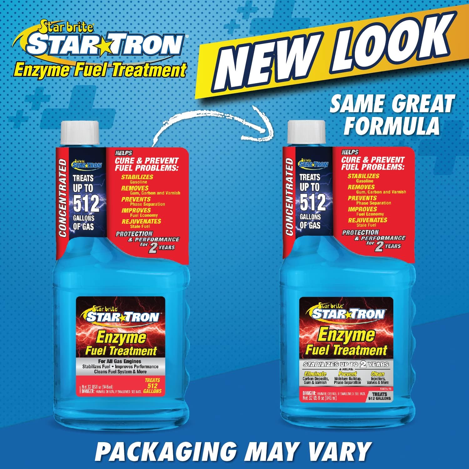 Informs customers about the product's new packaging while reassuring them that the formula remains unchanged.