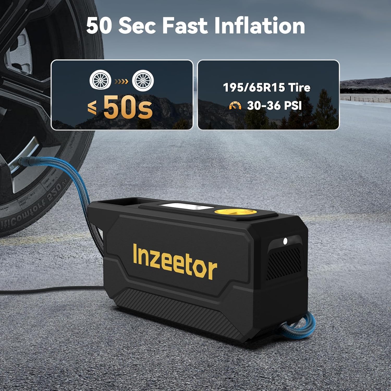 150 PSI Tire Inflator Portable Air Compressor: Infographics