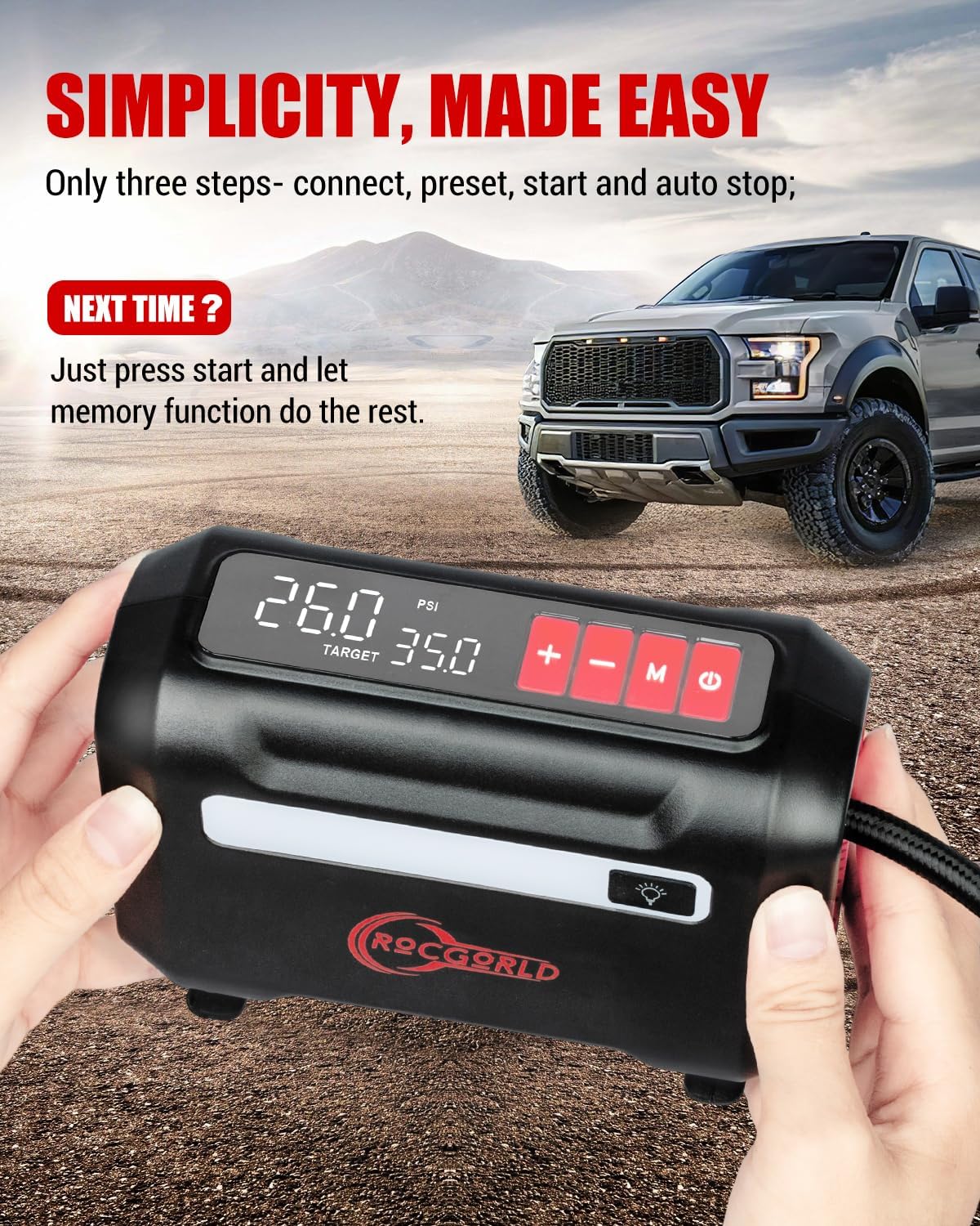 Demonstrates the simplicity of using the product with just three steps and highlights the memory function for future use. Emphasizes the product's ease of use as its main selling point, showcasing…