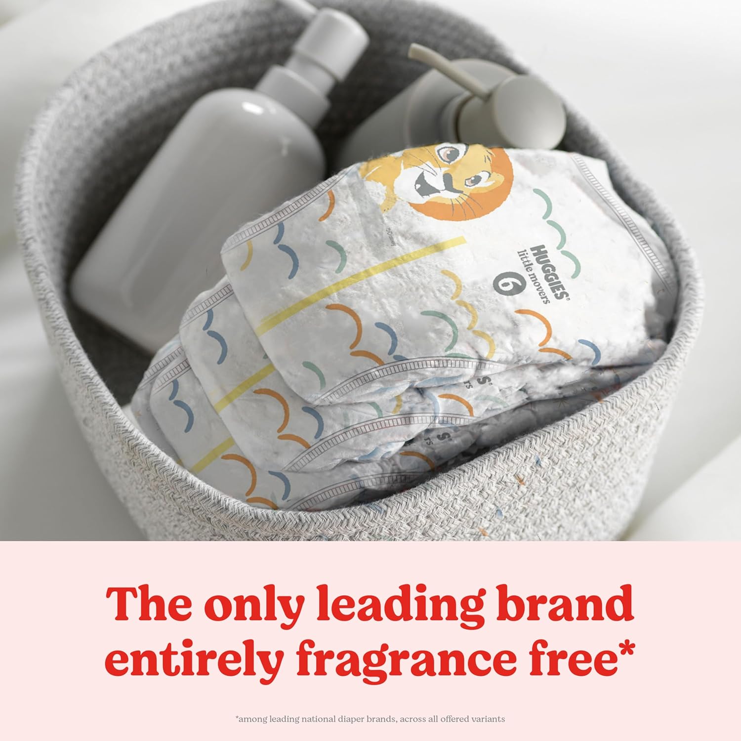 Highlights that this diaper brand is entirely fragrance-free, appealing to parents concerned about skin sensitivities or chemical exposure.