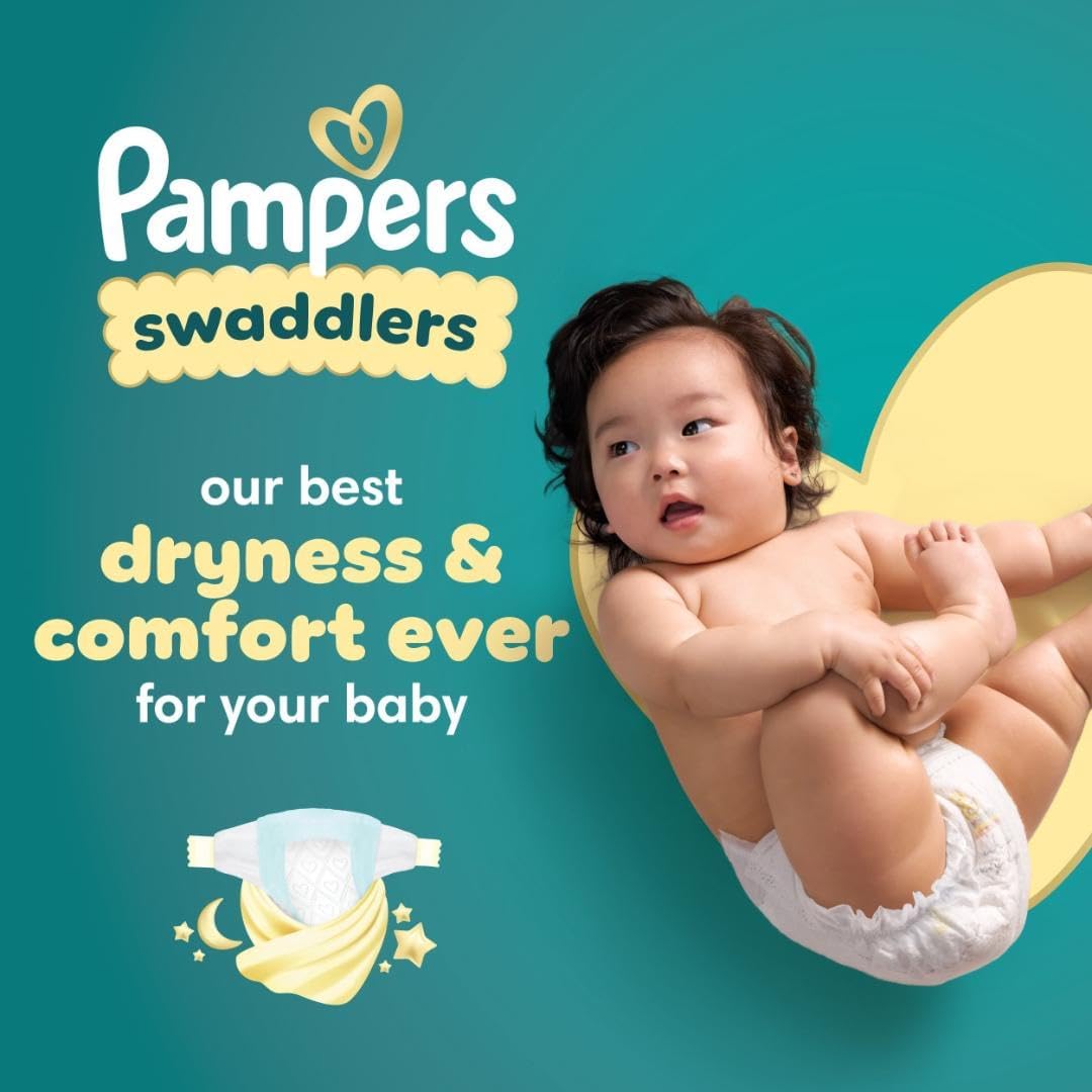 Highlights the product's superior dryness and comfort features to appeal to parents seeking the best diaper for their baby. Reinforces the Pampers brand and introduces the Swaddlers product line to…