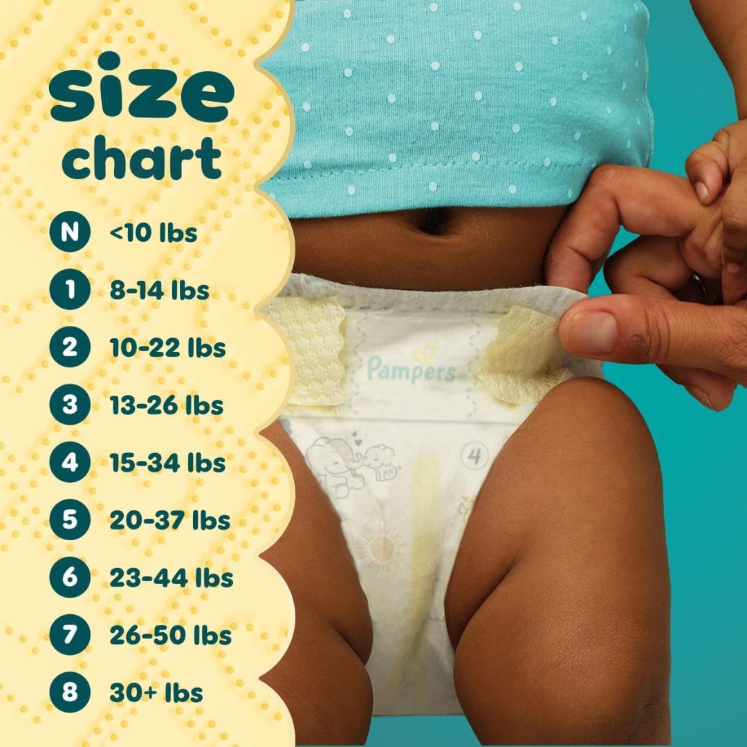 Guides parents in selecting the correct diaper size based on their baby's weight, ensuring proper fit and comfort.
