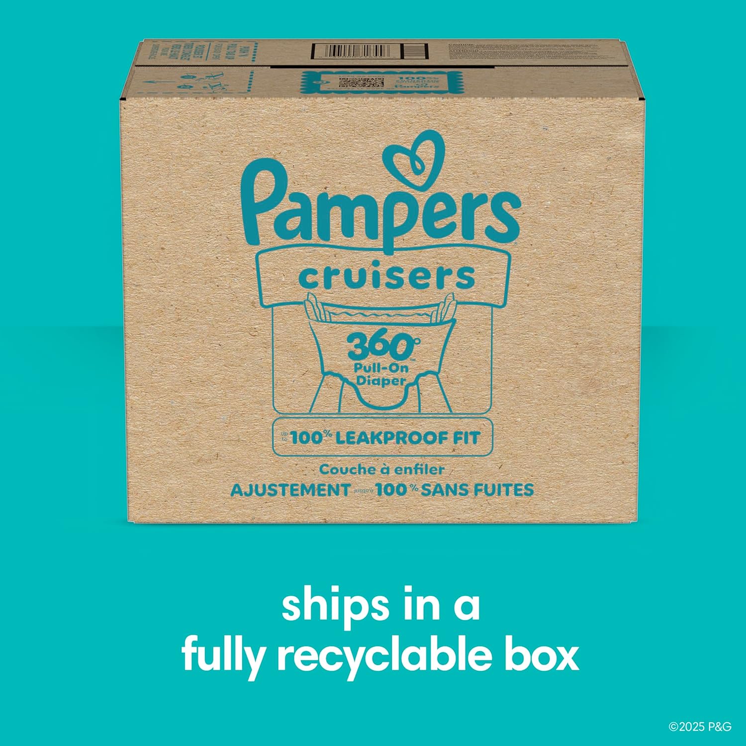 Highlights the eco-friendly aspect of the product packaging, appealing to environmentally conscious consumers. Emphasizes the product's 100% leakproof fit, reassuring parents about the diaper's…