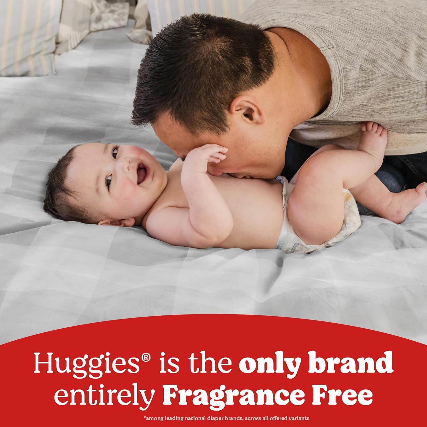 Emphasizes that Huggies is the only major diaper brand that is completely fragrance-free, appealing to parents concerned about skin sensitivities or chemical exposure.