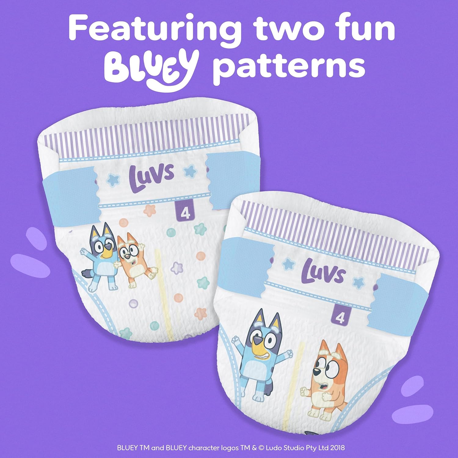 Highlights the product's fun designs featuring Bluey characters to appeal to children and parents who are fans of the show.
