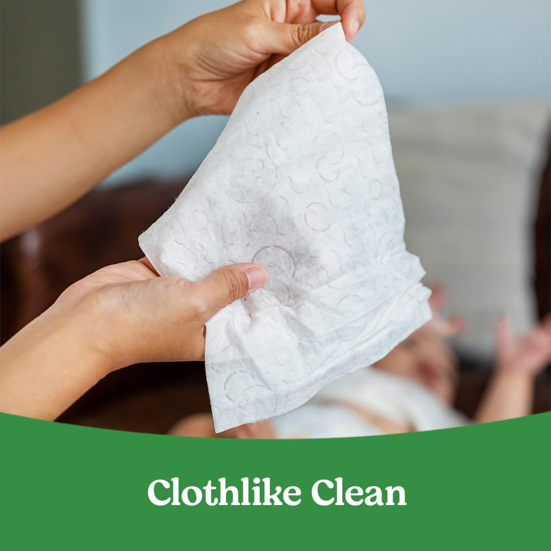 Demonstrates the soft, cloth-like texture of the cleaning wipe to reassure customers of its gentleness and comfort during use.
