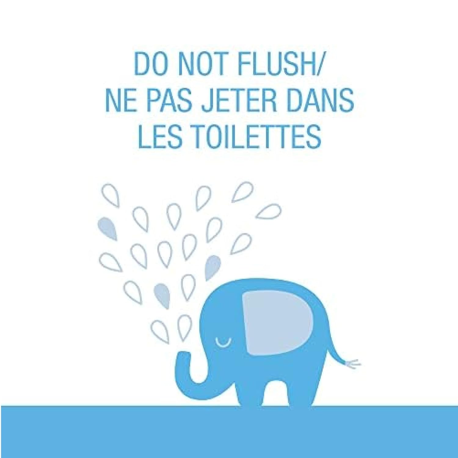 Warns users not to flush the product down the toilet to prevent plumbing issues and environmental damage.