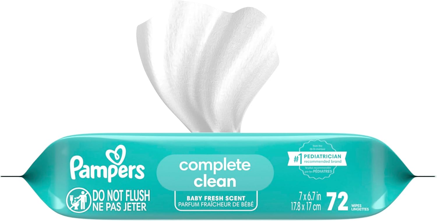 Emphasizes the product's main benefit of providing a complete clean for babies, reinforced by the pediatrician recommendation.