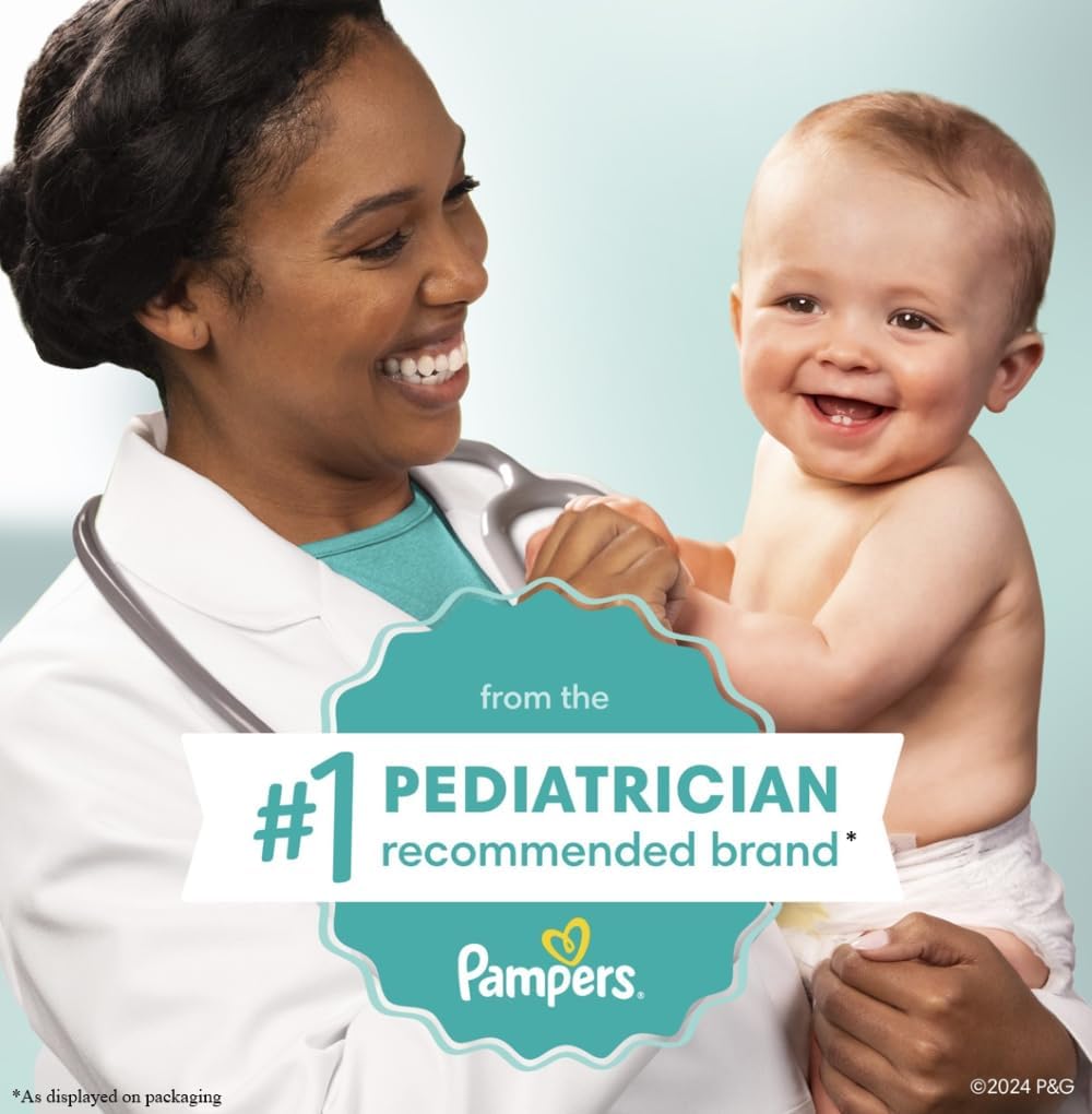 Builds trust by showcasing that Pampers is the #1 pediatrician recommended brand, reassuring parents about the product's quality and safety.