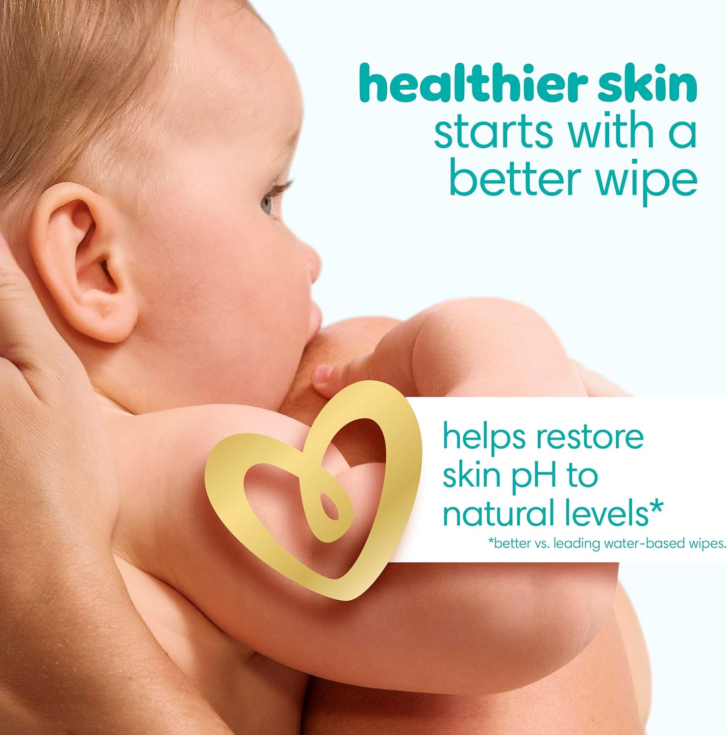Emphasizes how the product helps restore skin pH to natural levels, promoting healthier skin for babies.