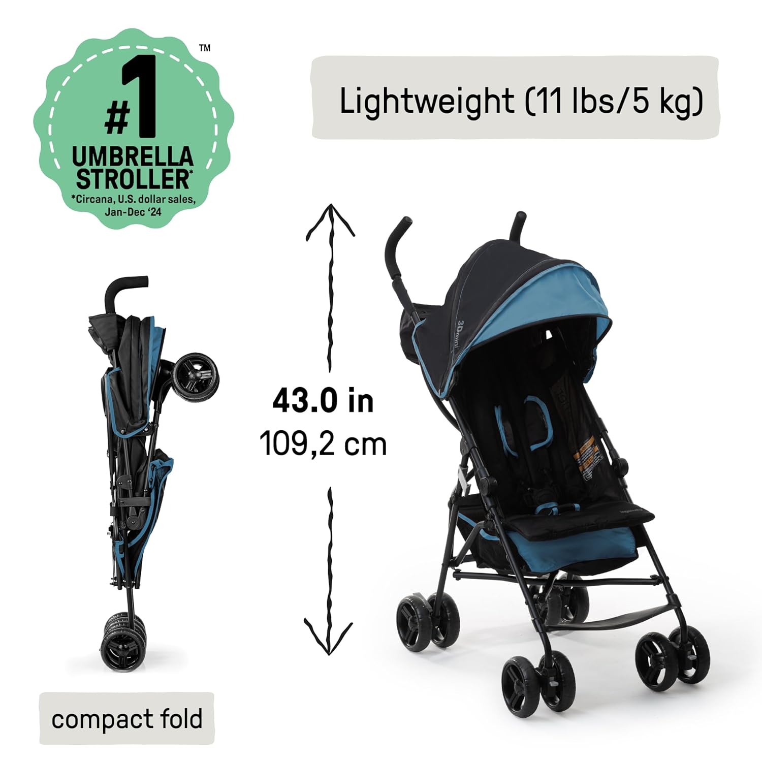 Ingenuity 3D Mini Convenience Stroller: Infographics