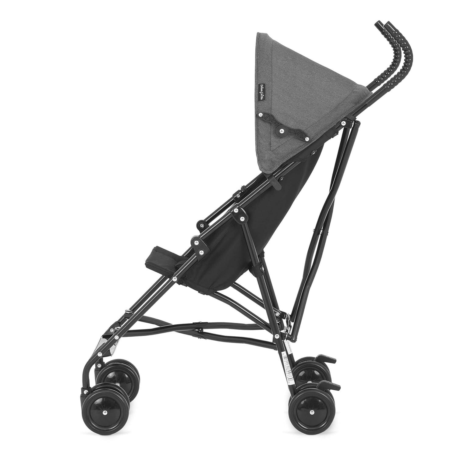 Demonstrates the stroller's slim, lightweight profile to highlight its portability and ease of use.