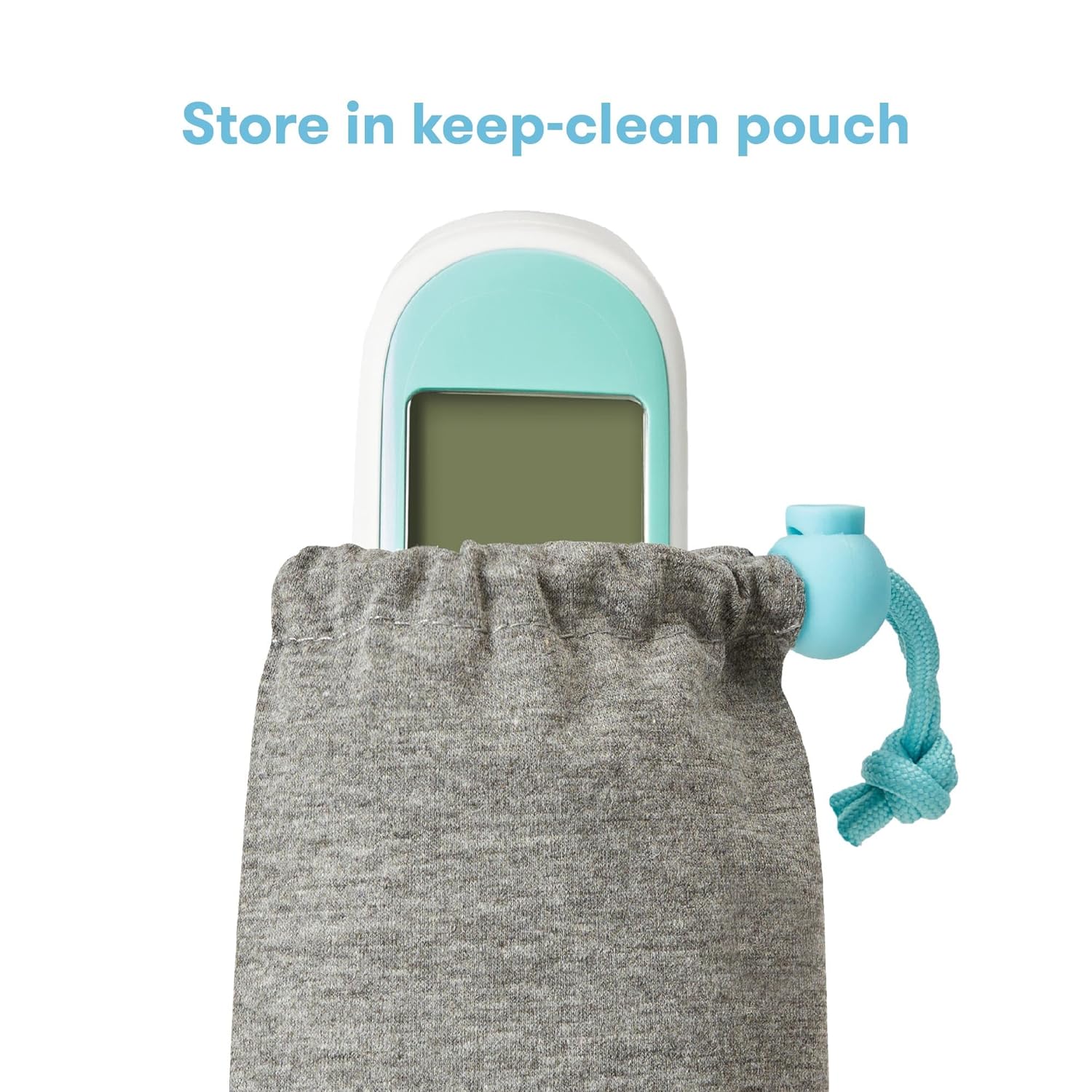 Highlights the included storage pouch to keep the product clean and protected when not in use.