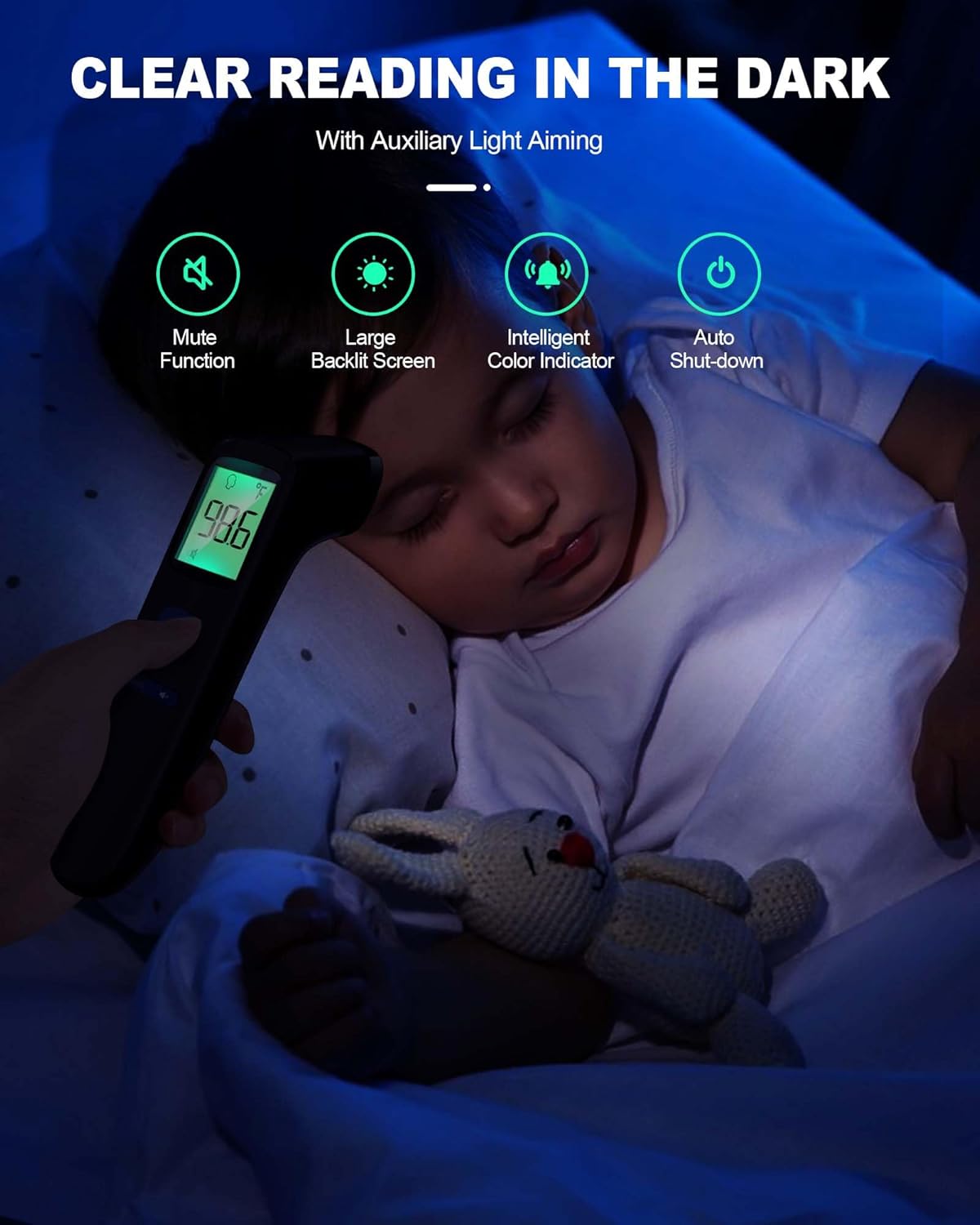Highlights the product's ability to provide clear readings in low-light conditions, emphasizing its usefulness for nighttime use. Showcases multiple features of the product that enhance its…