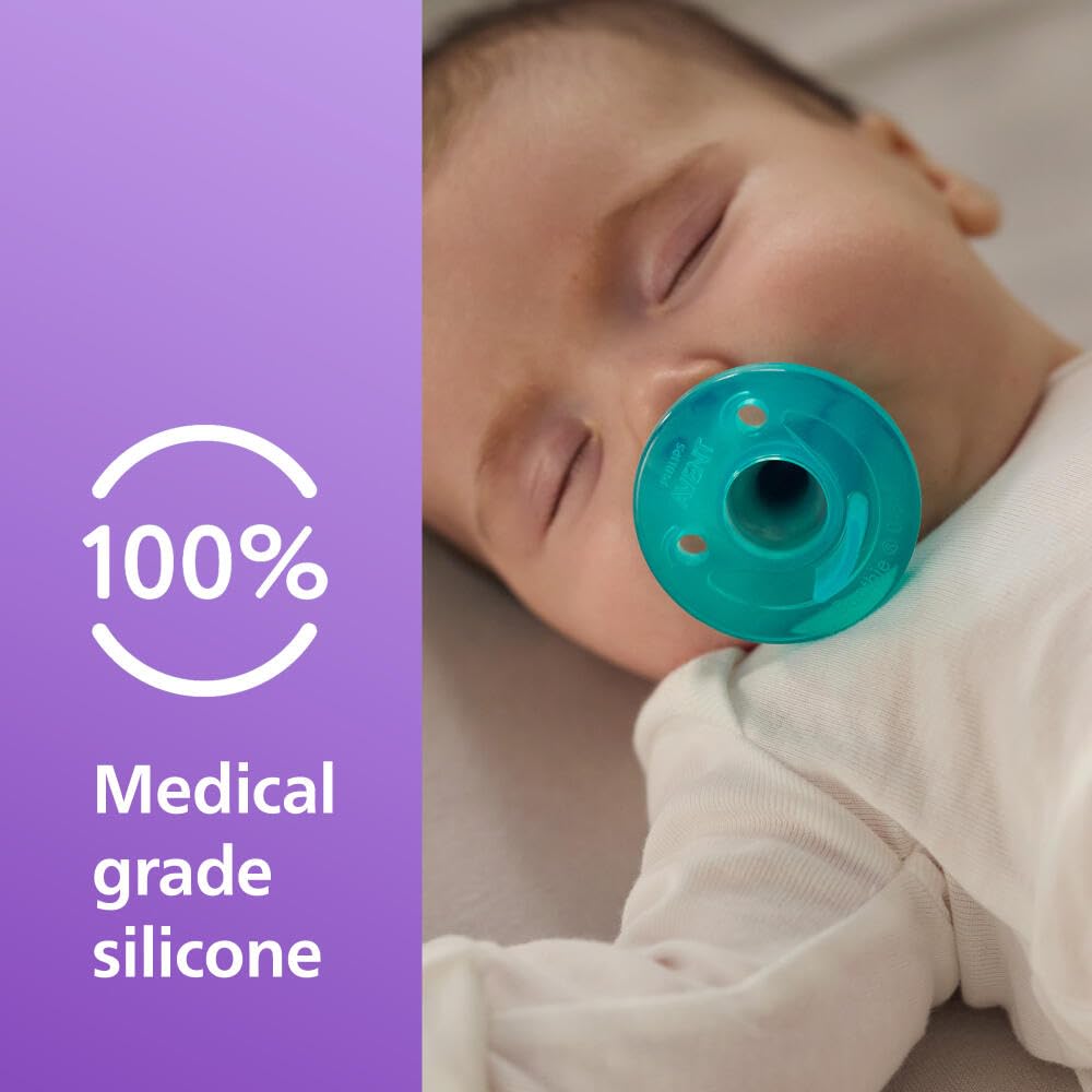 Reassures parents about the safety and quality of the pacifier material for their baby.