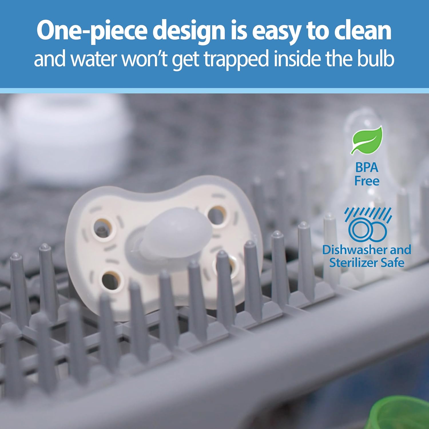 Dr. Brown's Advantage One-Piece Silicone Baby Pacifier: Infographics