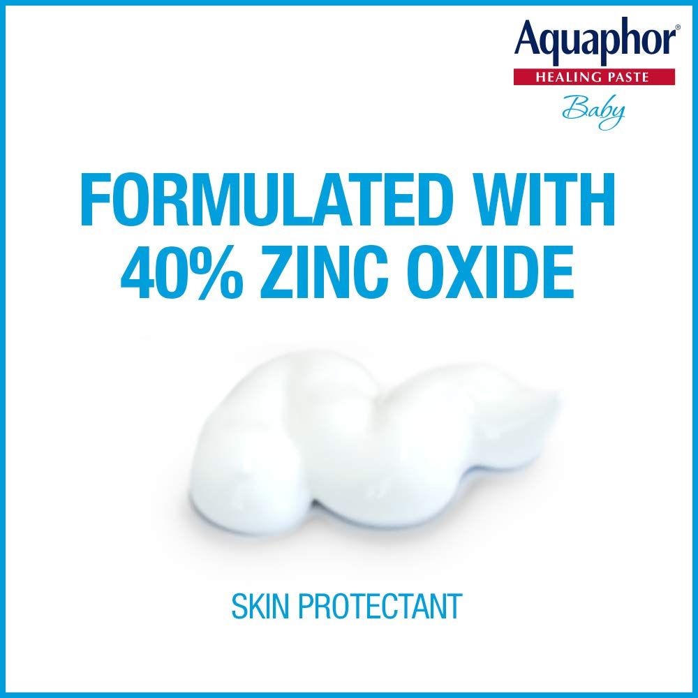 Highlights the key active ingredient (40% zinc oxide) to emphasize the product's effectiveness as a skin protectant for babies.