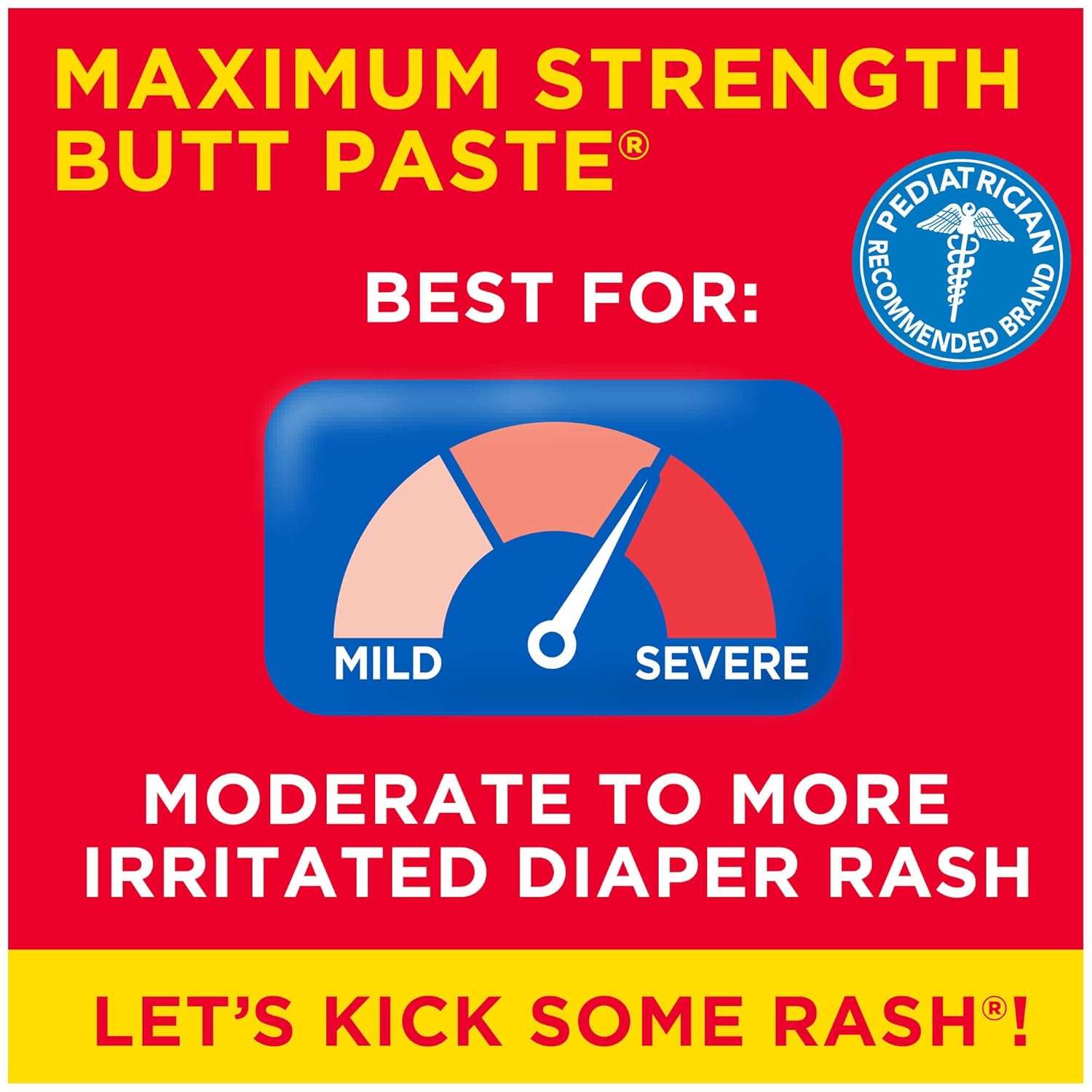 Communicates that this product is specifically designed for moderate to severe diaper rash, reassuring parents it's the right choice for more serious cases.