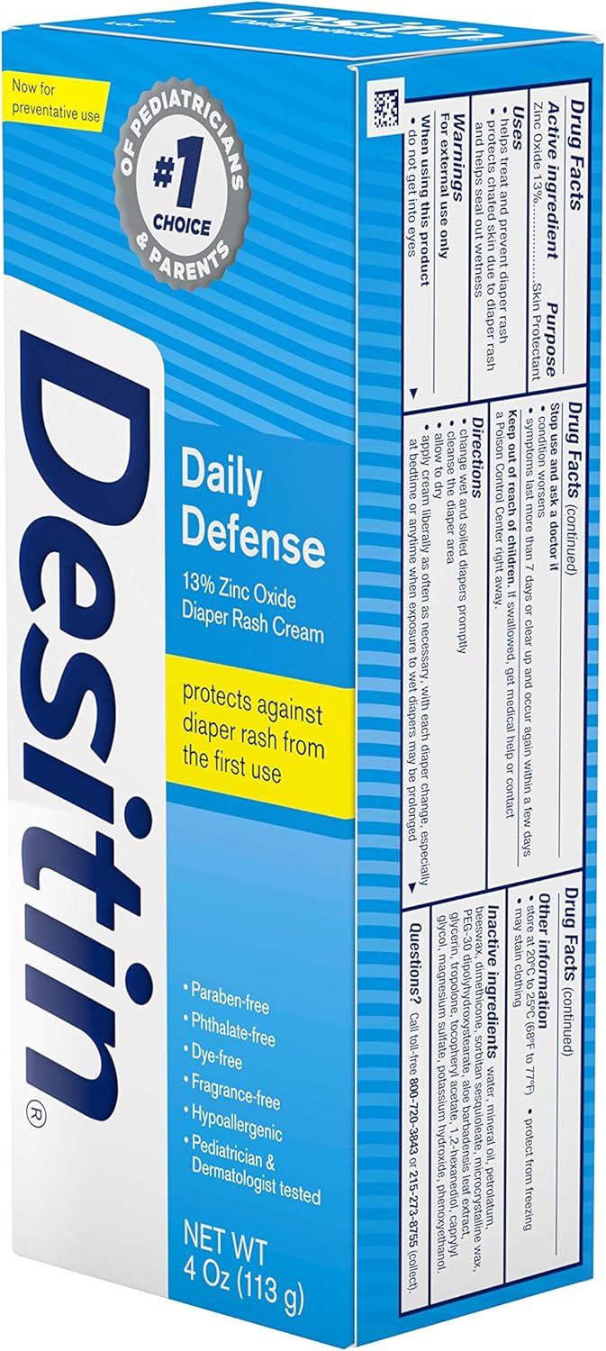 Desitin Daily Defense Baby Diaper Rash Cream with Zinc Oxide to Treat: Infographics