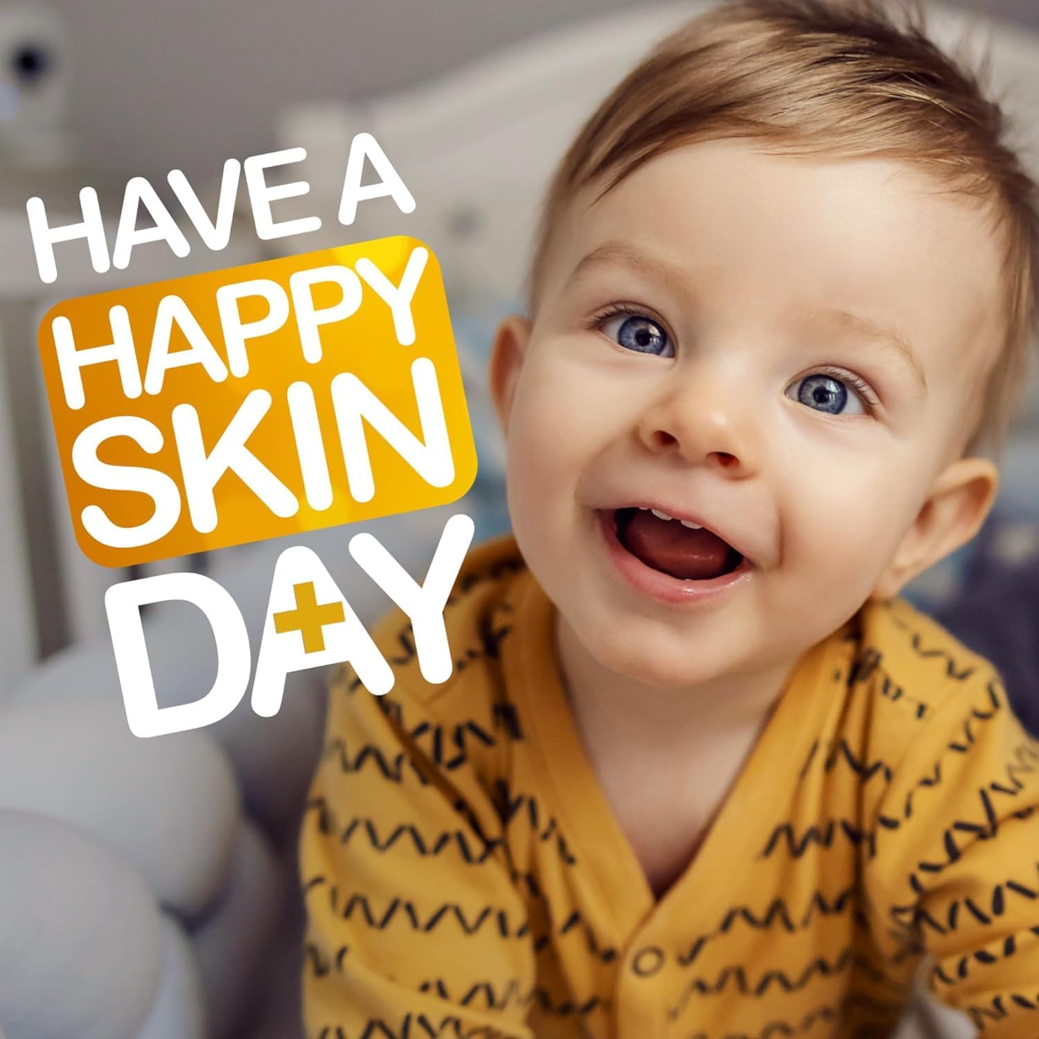 To create a positive emotional association with the brand's skincare products for babies, emphasizing happiness and healthy skin.