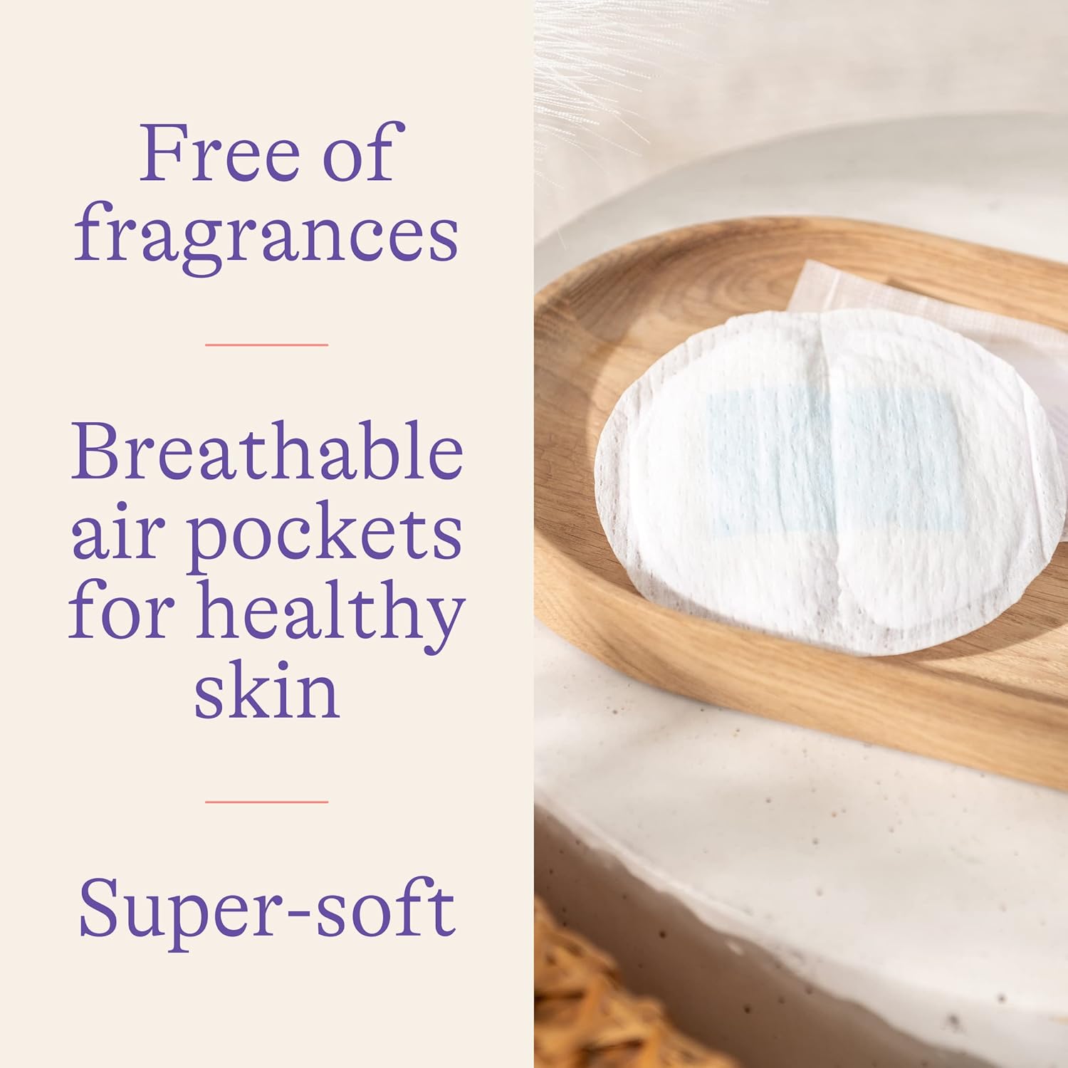 Highlights multiple key benefits of the product to appeal to health-conscious consumers looking for gentle, skin-friendly options.