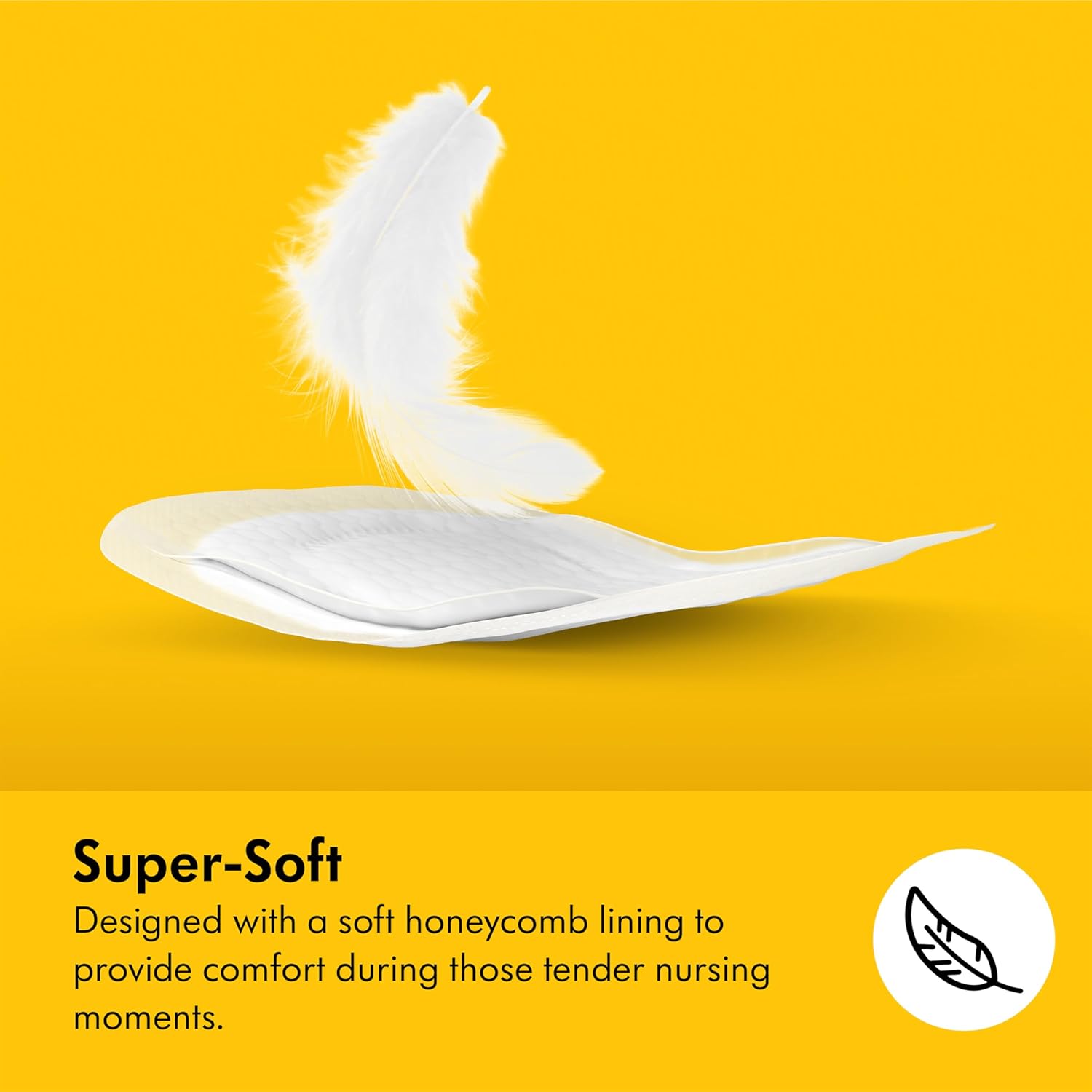 Highlights the product's soft texture to emphasize comfort for nursing mothers.