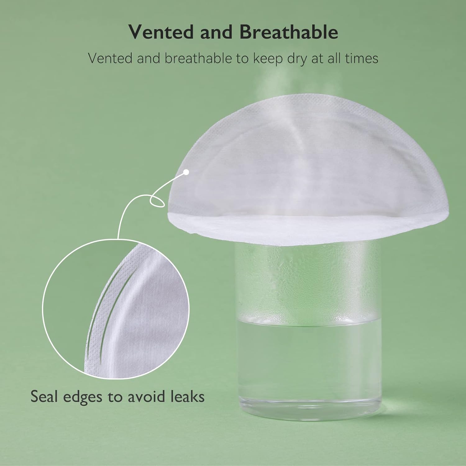 Highlights the product's vented and breathable design to keep the user dry at all times, emphasizing comfort and moisture management.
