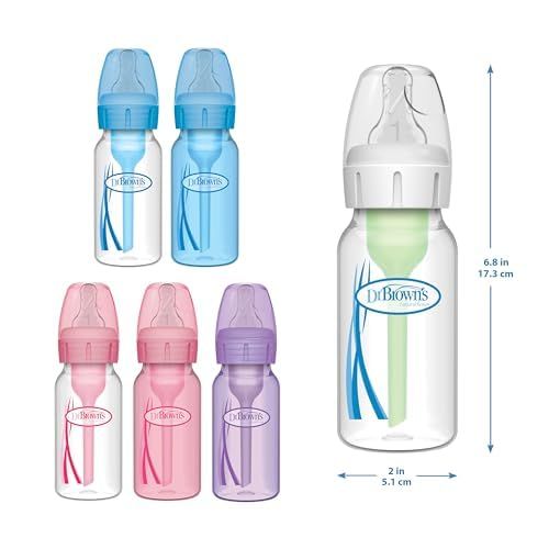 Provides exact measurements of the baby bottles to help customers understand the size and capacity. Shows the range of color options available for the baby bottles, allowing customers to see all…
