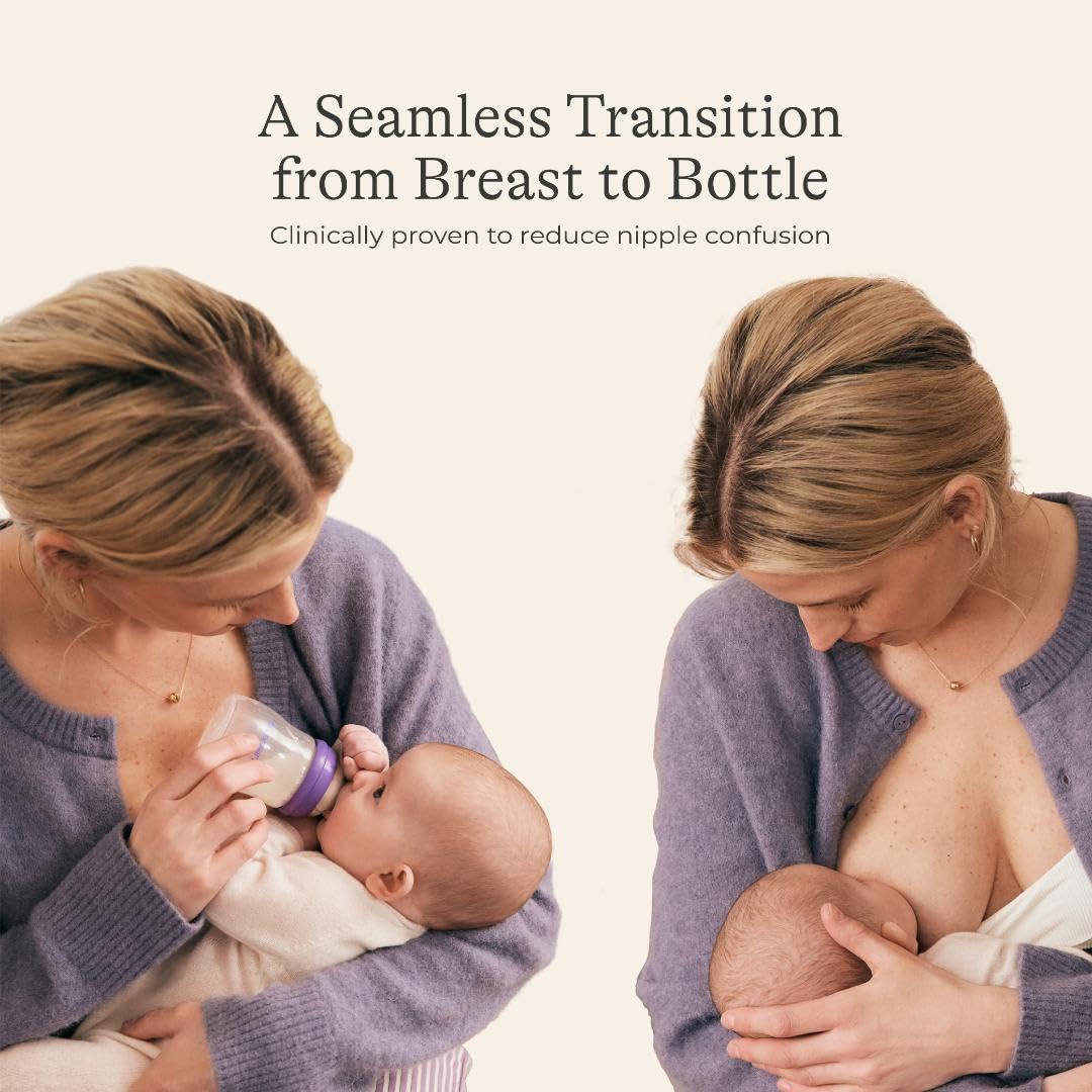 Highlights the product's ability to reduce nipple confusion, allowing for an easy transition between breastfeeding and bottle feeding.