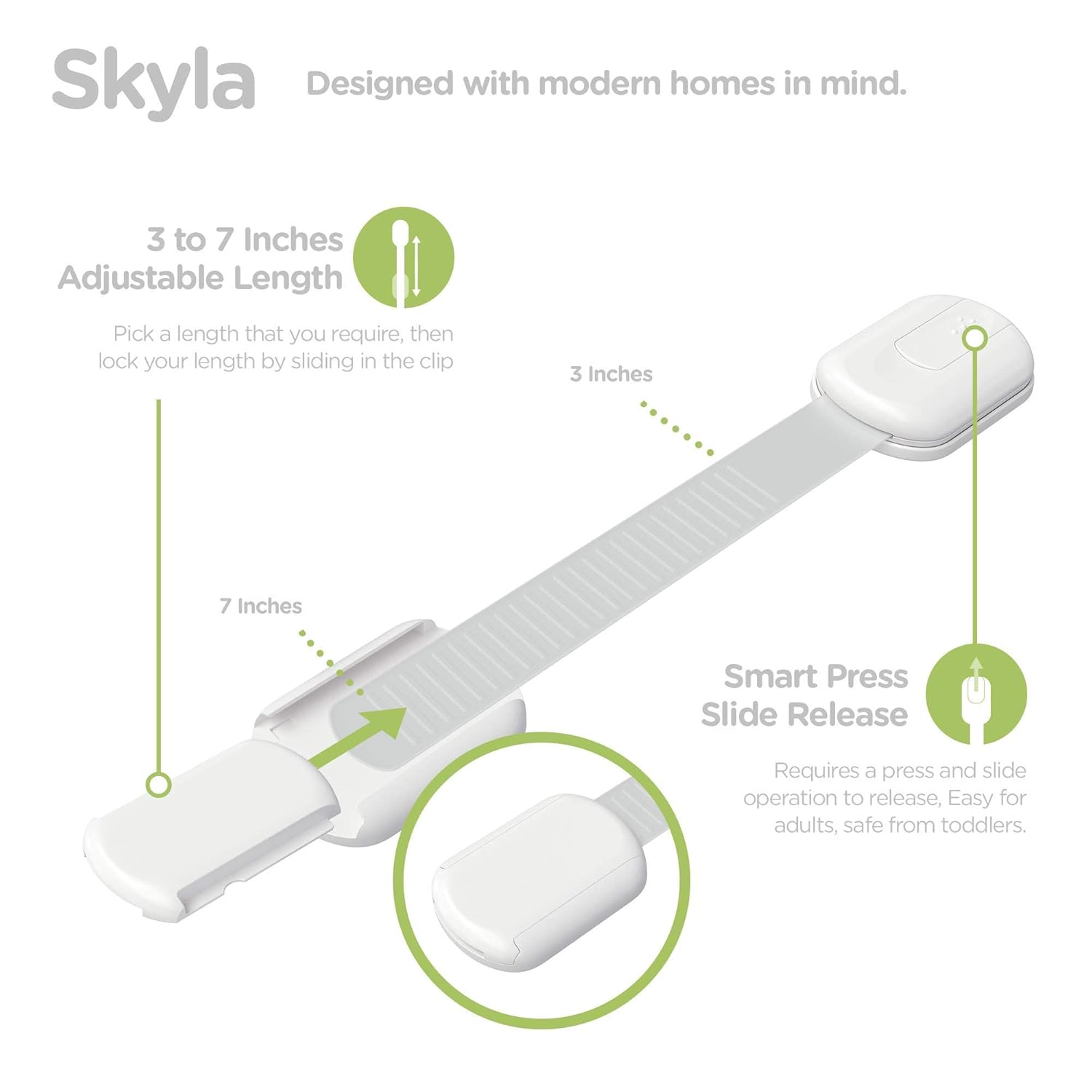 SKYLA HOMES Baby Locks (8-Pack) Child Safety Cabinet Proofing: Infographics