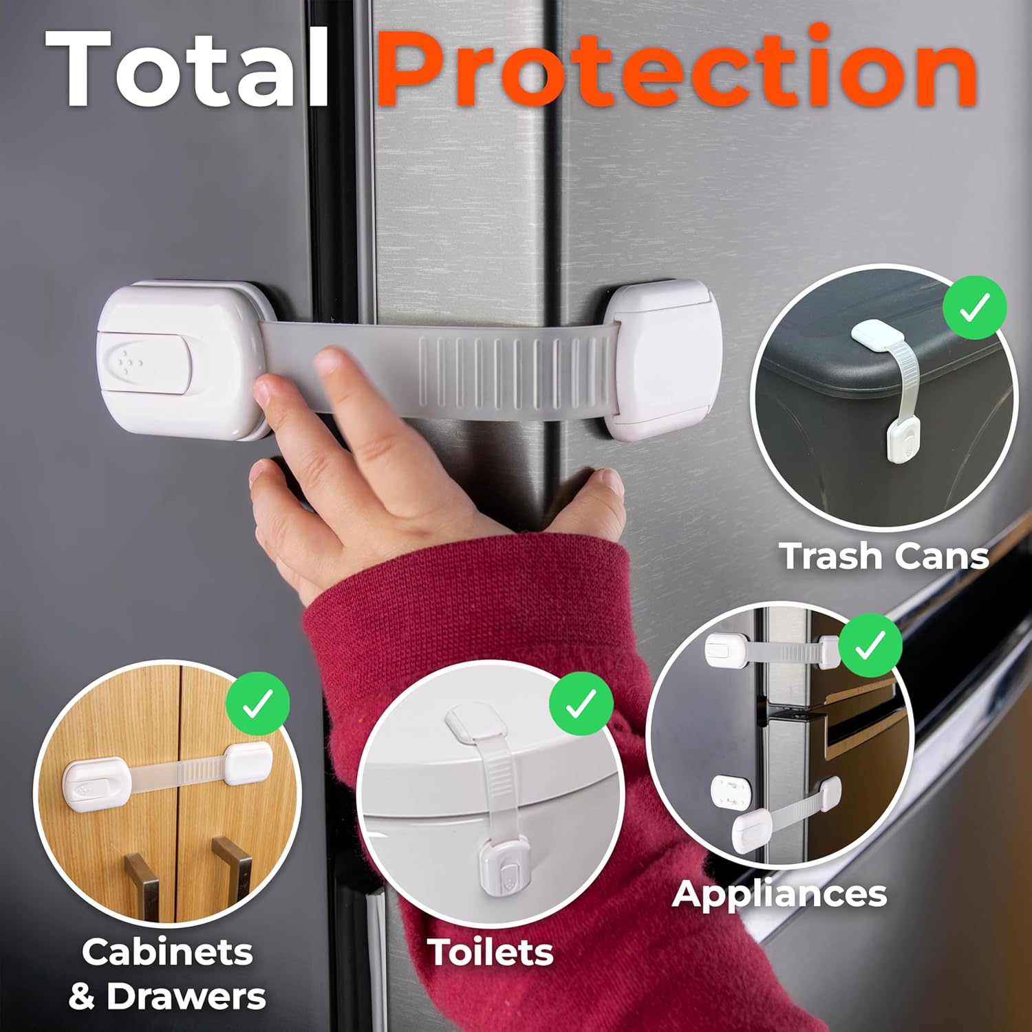 4-Pack Cabinet Locks Baby Proofing: Infographics