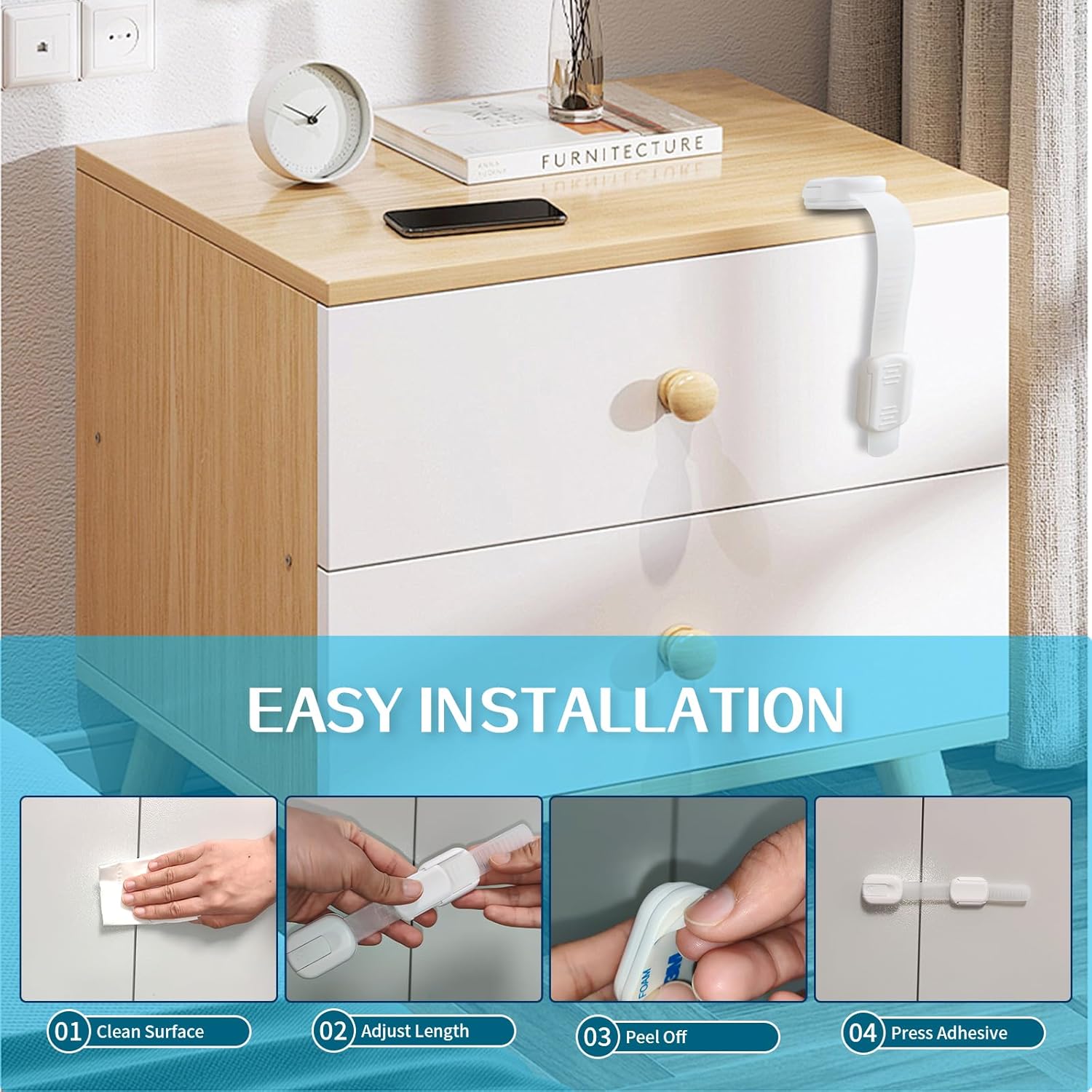 Demonstrates the simple step-by-step process of installing the product, reassuring customers about ease of use.