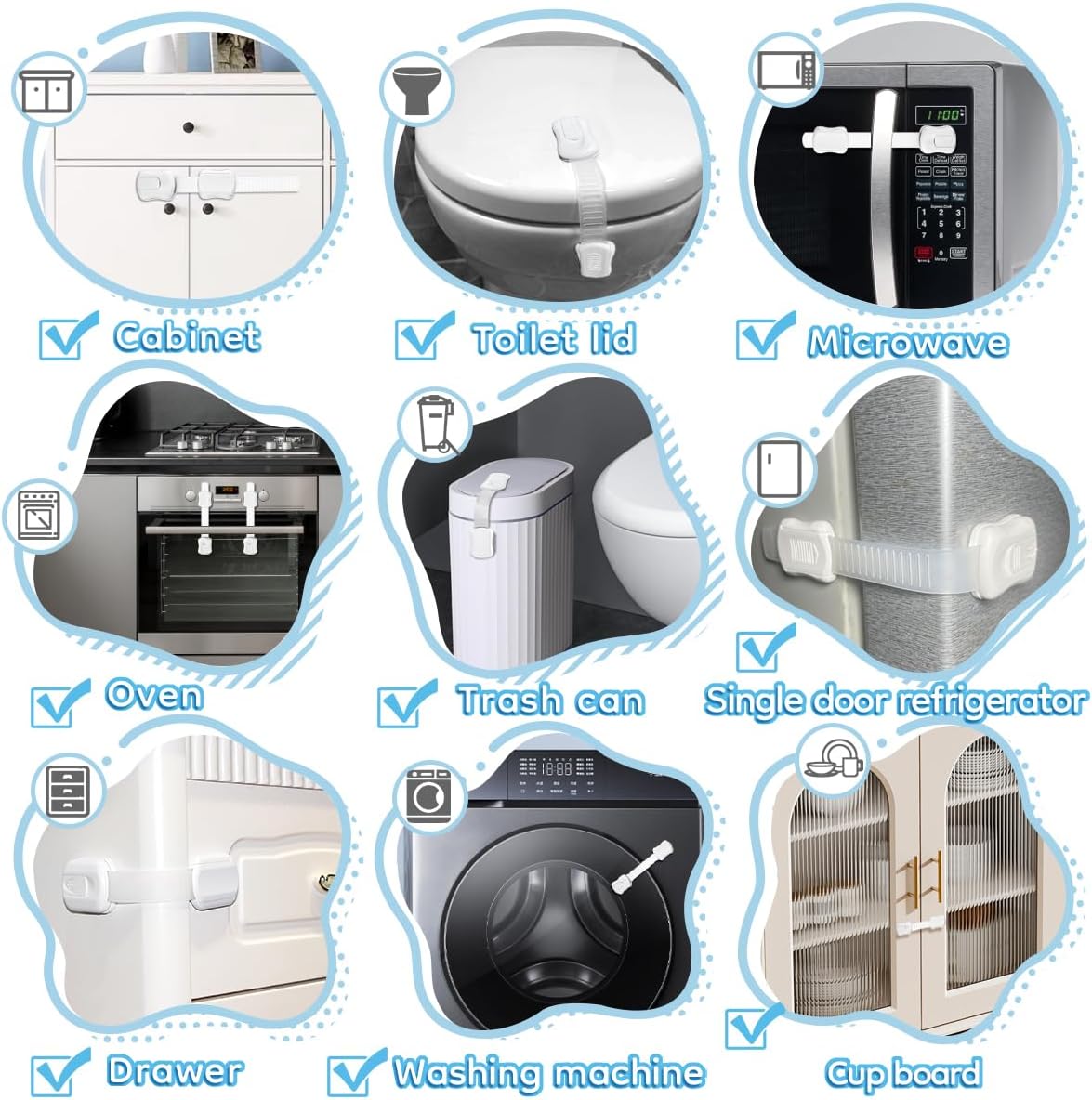 8-Pack Cabinet Locks Baby Proofing: Infographics
