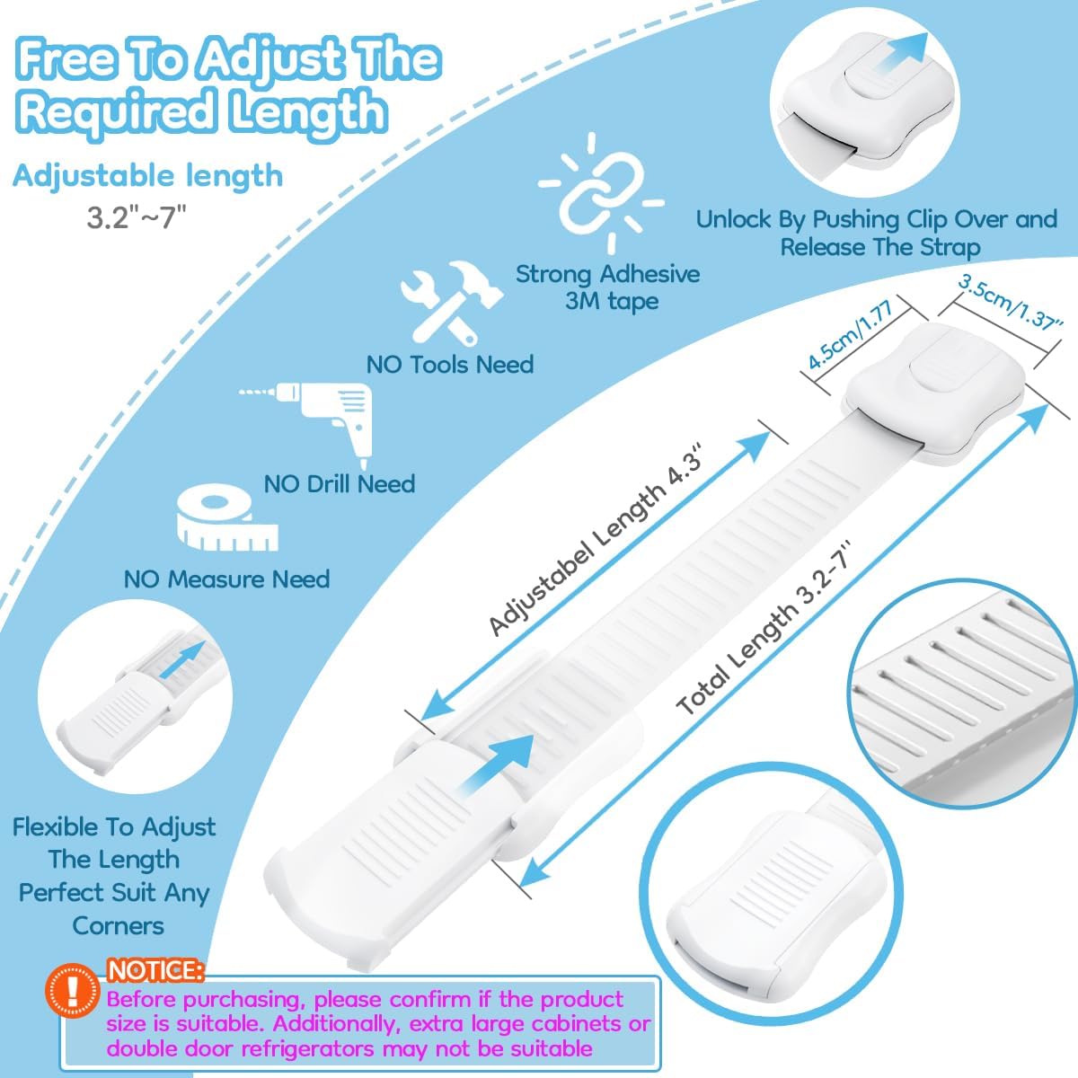 8-Pack Cabinet Locks Baby Proofing: Infographics