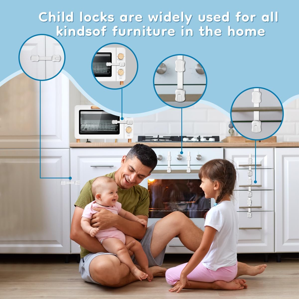 8-Pack Cabinet Locks Baby Proofing: Infographics
