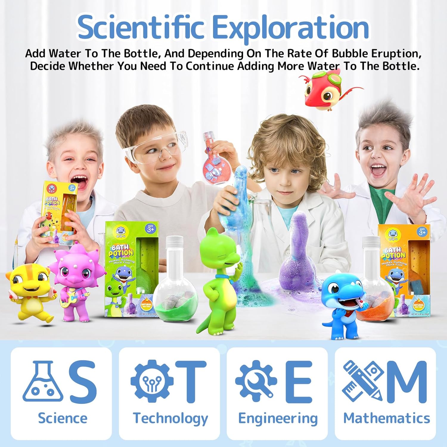 Explains how to conduct a simple scientific experiment with the product, encouraging hands-on learning and exploration. Demonstrates the product's use in promoting STEM education through fun,…