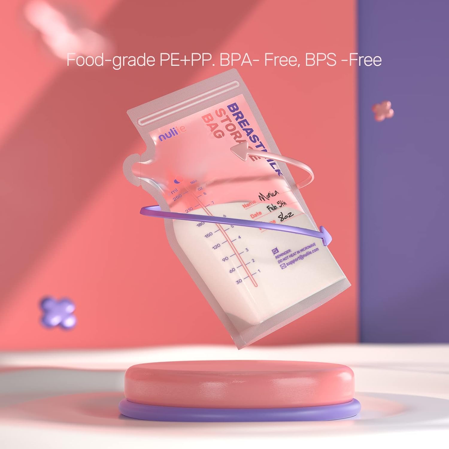 Nuliie 120 Pcs Breastmilk Storage Bags: Infographics