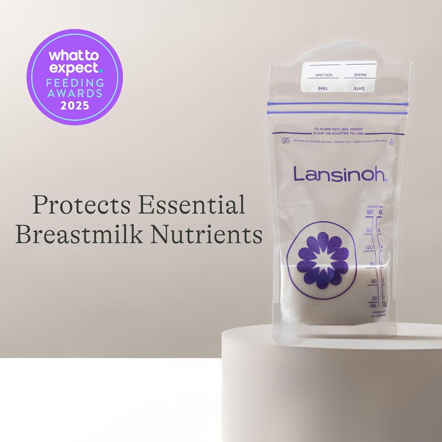 Lansinoh Breast Milk Storage Bags 1 pack of 50 count.: Infographics