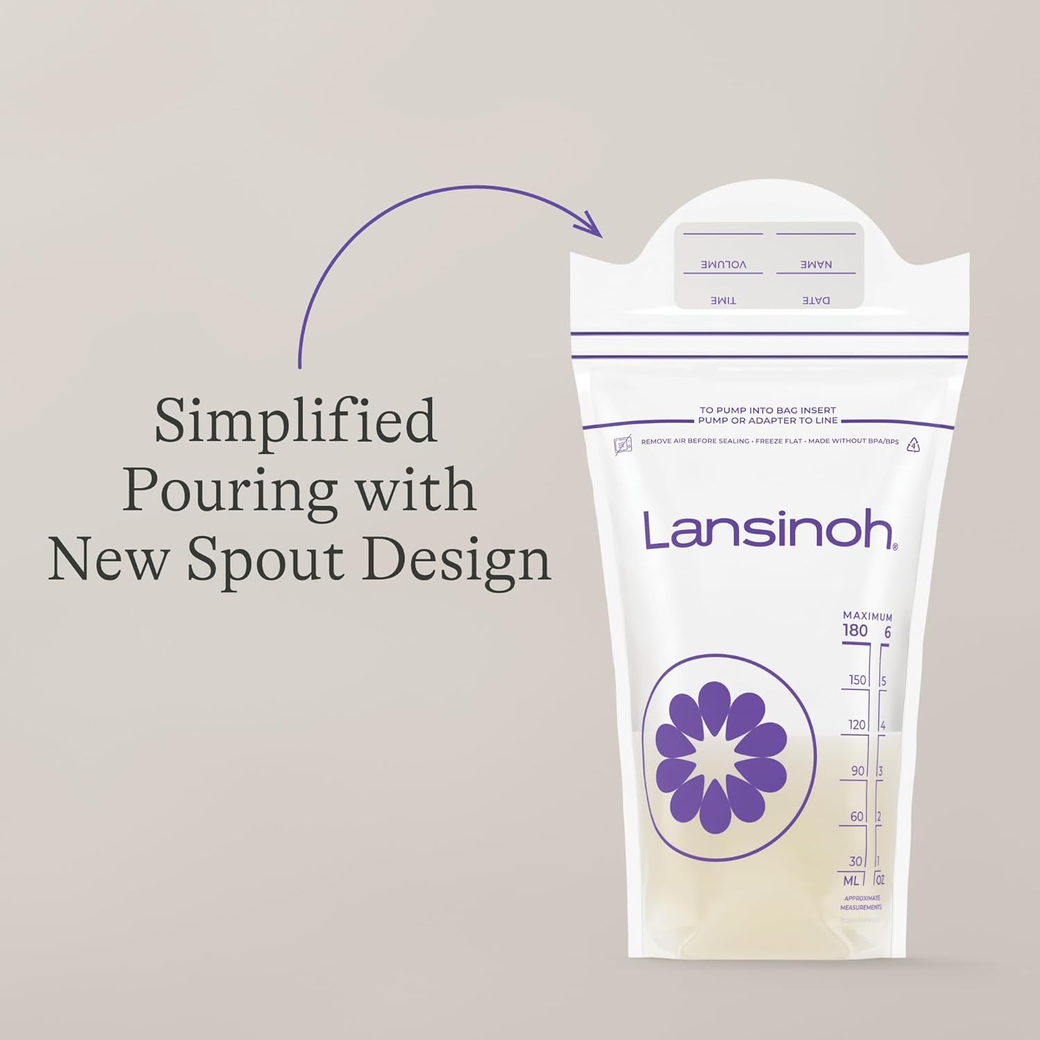 Highlights the improved pouring experience with the new spout design, emphasizing ease of use for parents.
