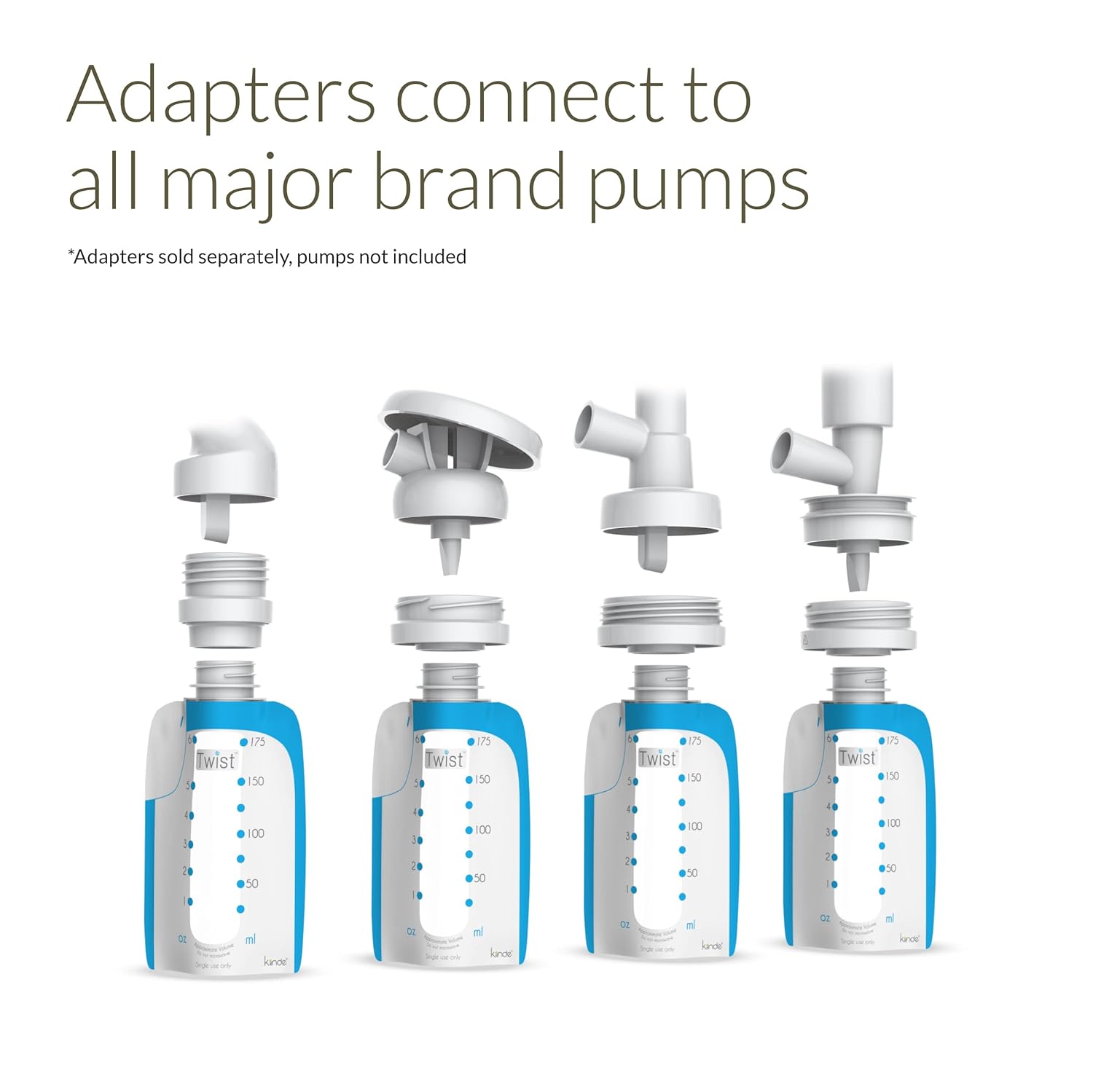 Demonstrates that the product's adapters are compatible with all major brand breast pumps, reassuring customers about versatility and ease of use.