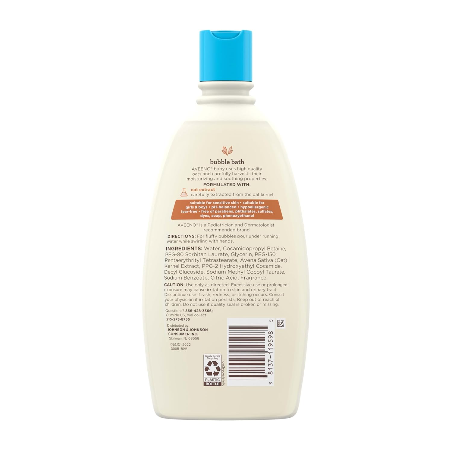 Highlights the use of high-quality oat extract for its moisturizing and soothing properties in this baby bubble bath product. Emphasizes the product's safety for sensitive skin and its…