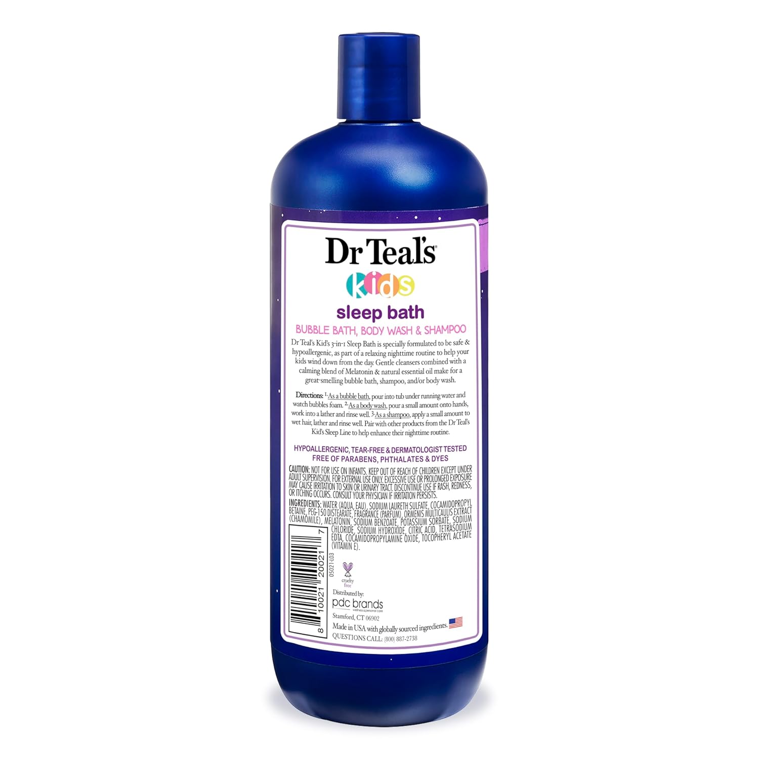 Highlights the product's specific benefit of promoting sleep for kids through a calming bath routine.