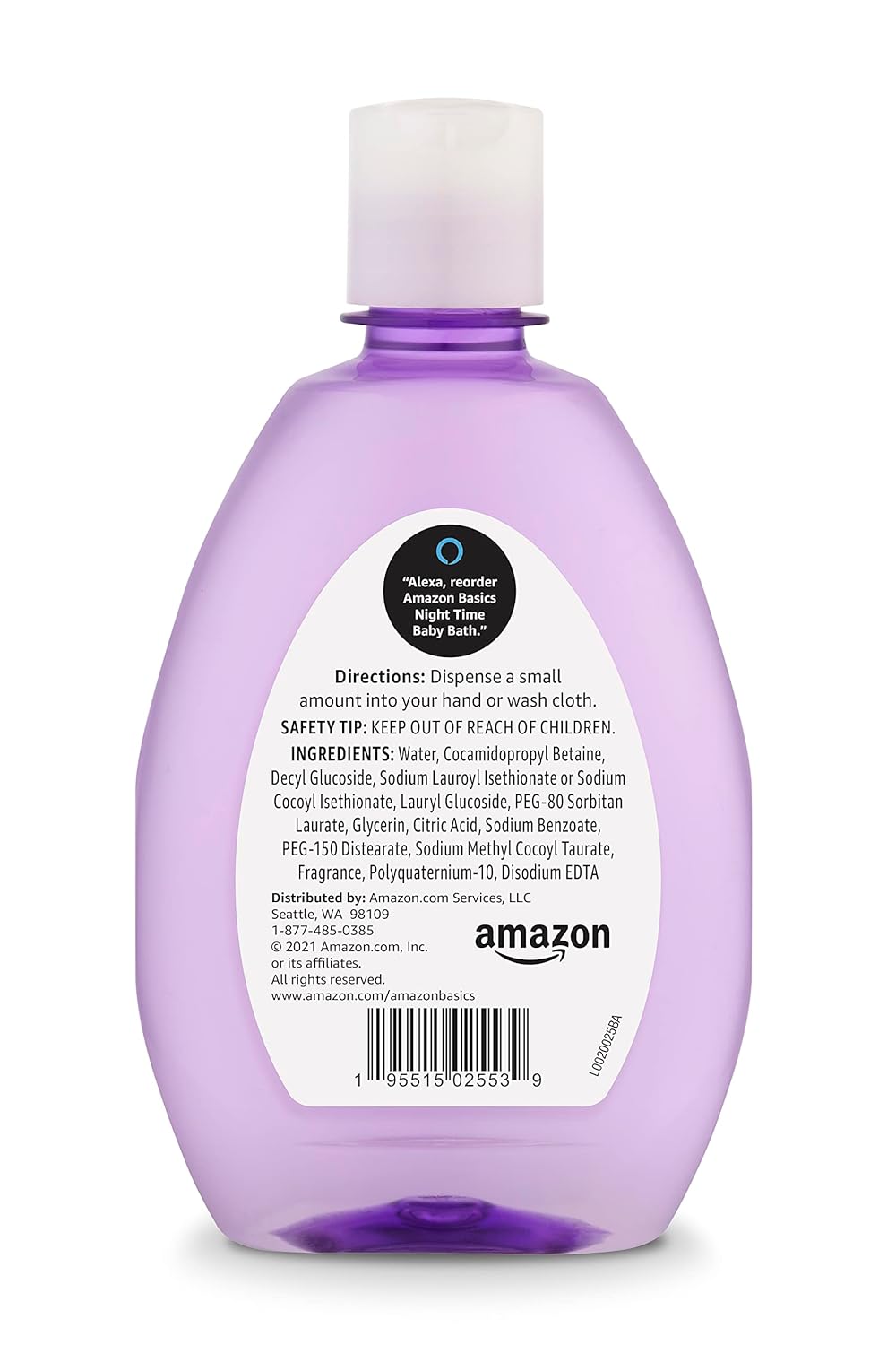 Provides safety information and ingredient list to reassure parents about the product's suitability for use on babies.