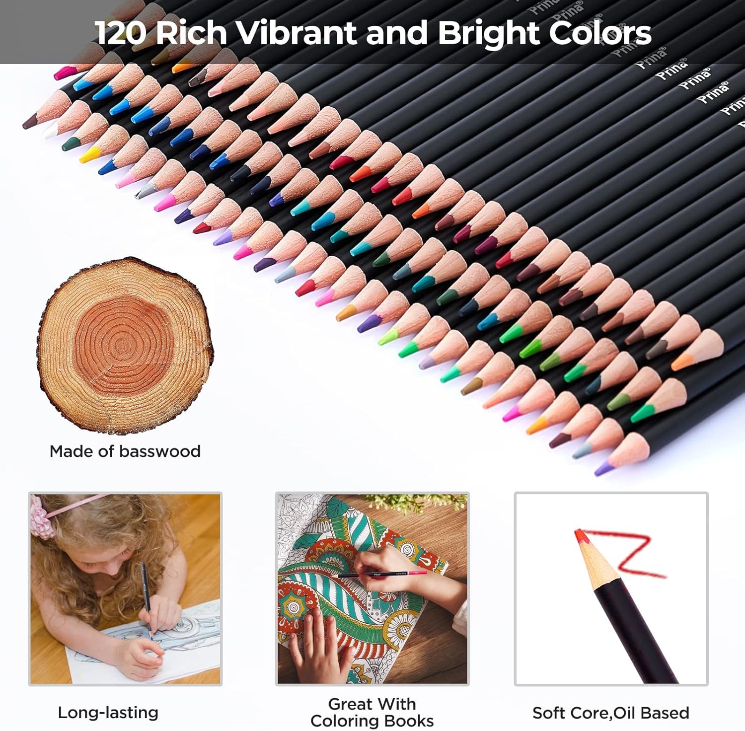 Showcases the wide range of vibrant colors available and highlights key product features like the basswood material and versatile applications.