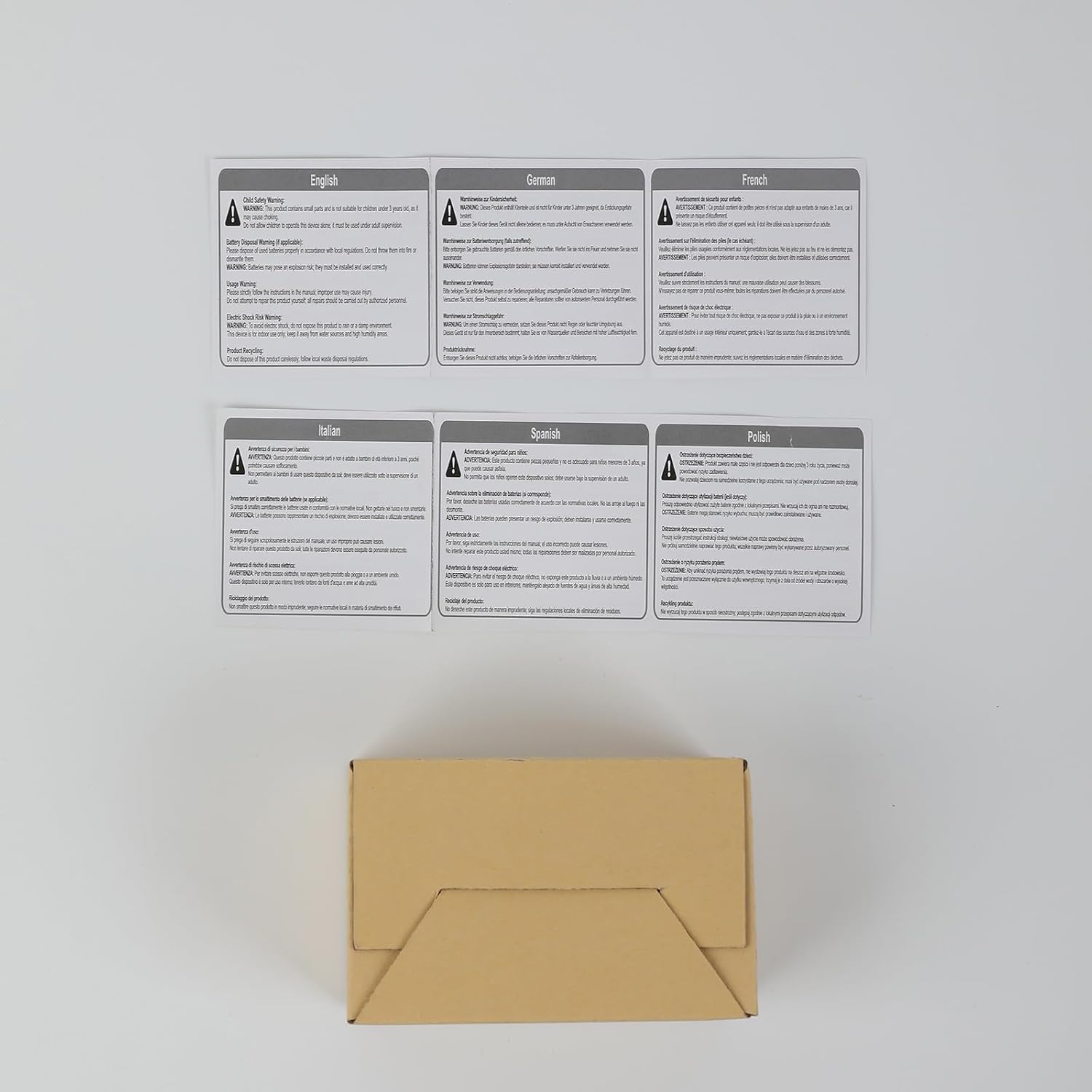 Provides important safety information and warnings in multiple languages to ensure proper use and prevent accidents.